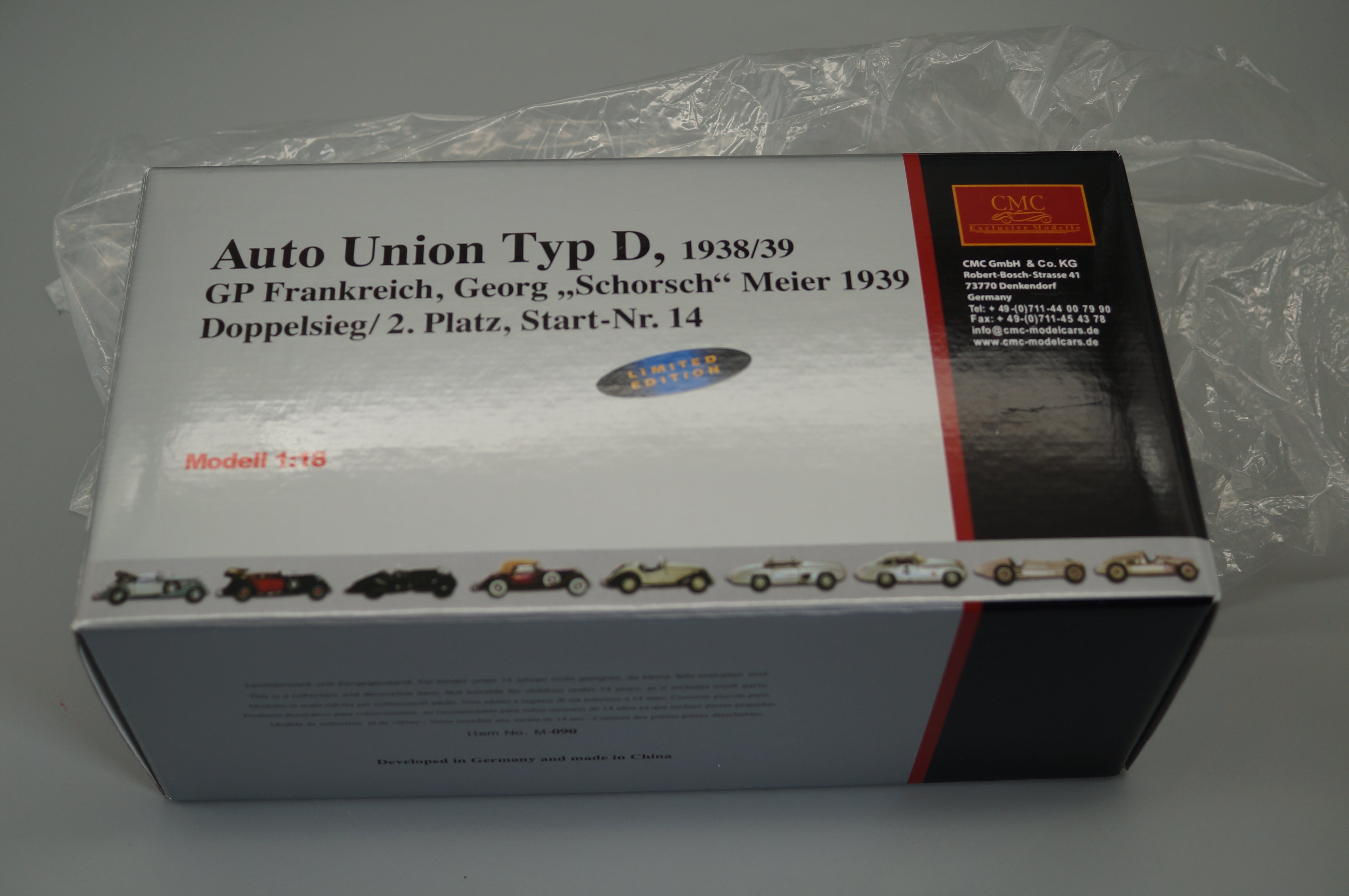 1/18 Auto Union Typ D #14, GP Frankreich 1939,G. Meier #0754/1500 CMC M-090 -pre-owned-