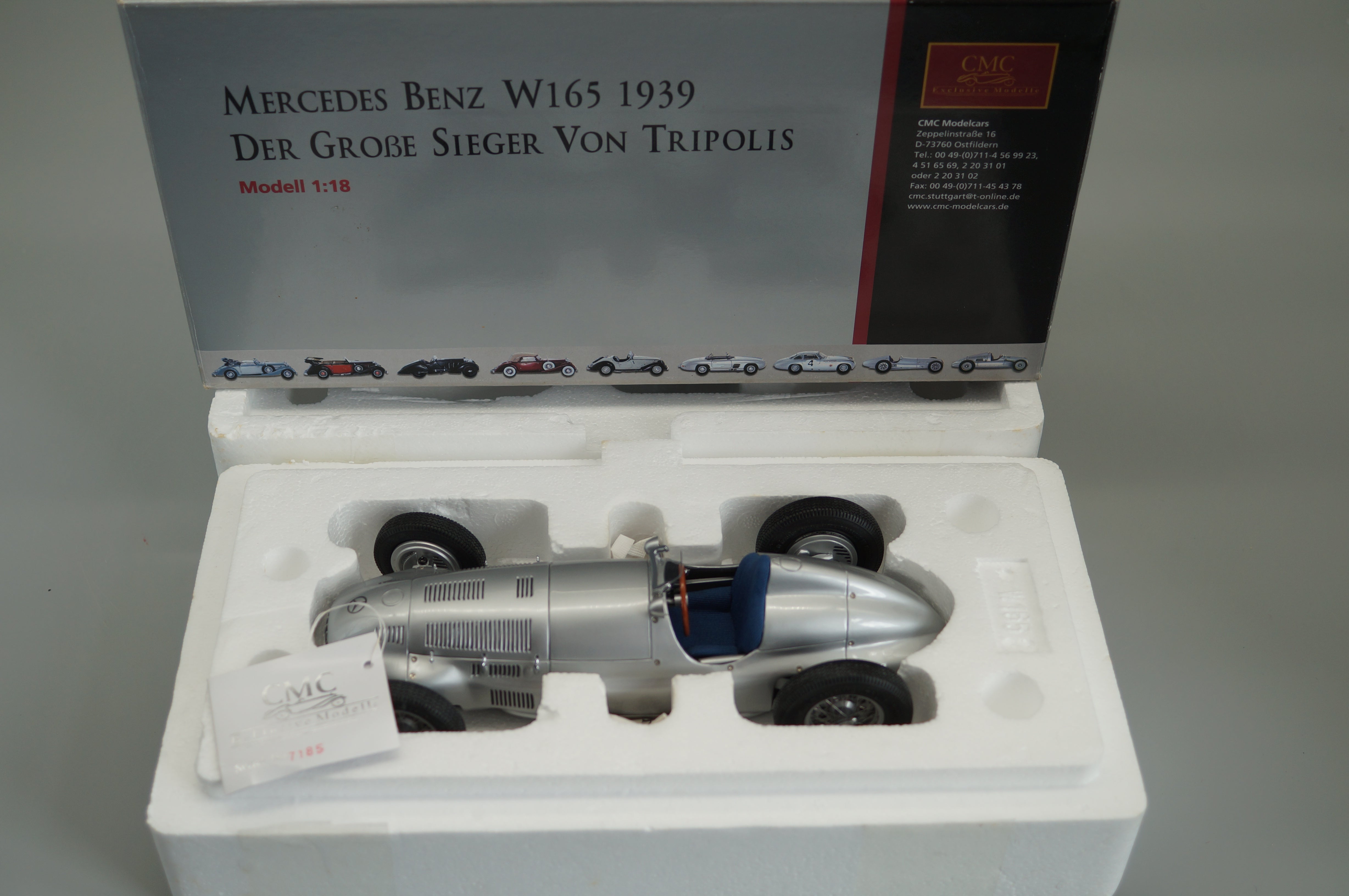 1/18 Mercedes-Benz W165 Winner of Tripoli 1939 #7185 CMC M-018 -pre-owned