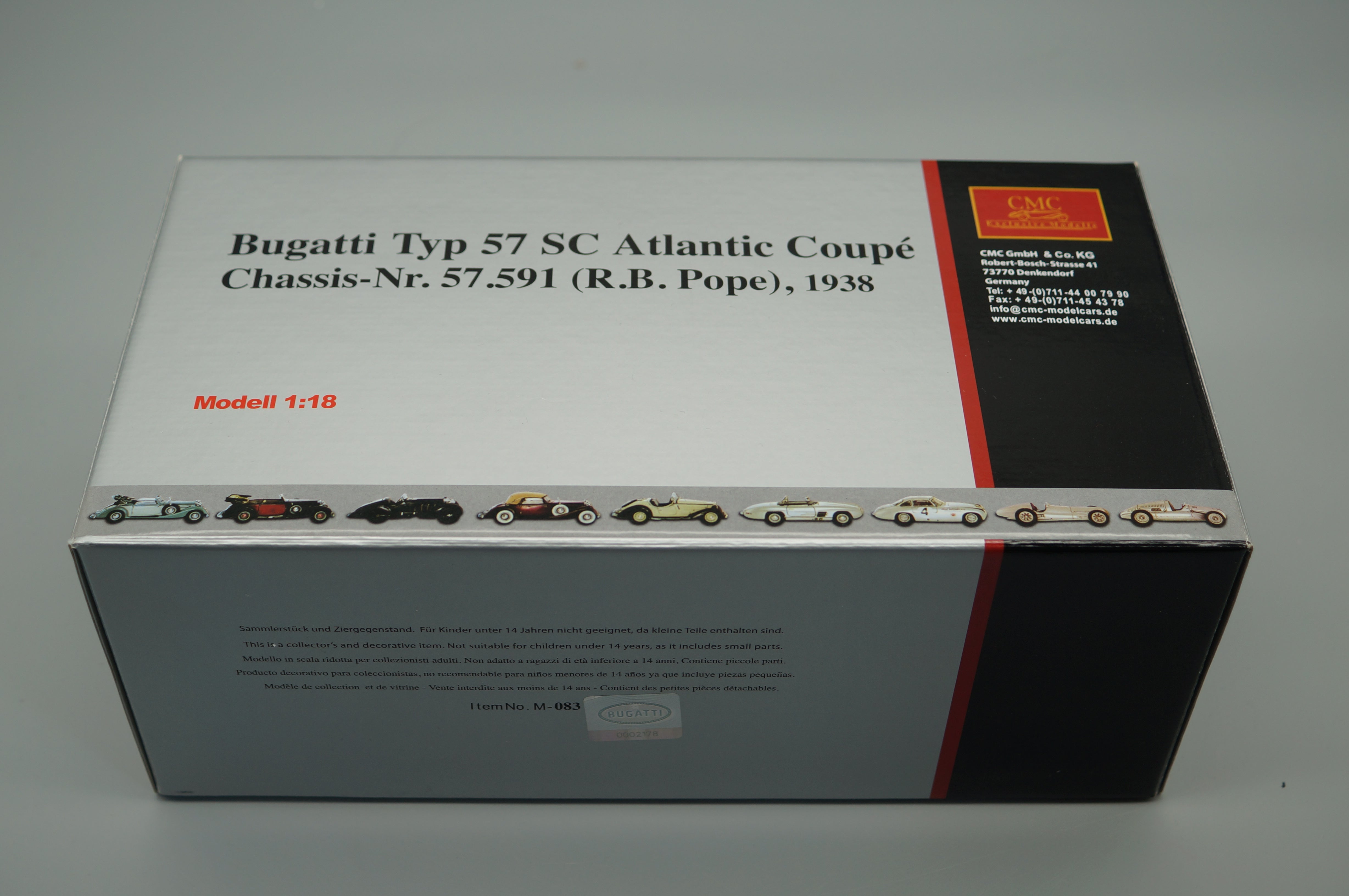 1/18 Bugatti Type 57 SC Atlantic blue RB Pope CMC M-083 -pre-owned-