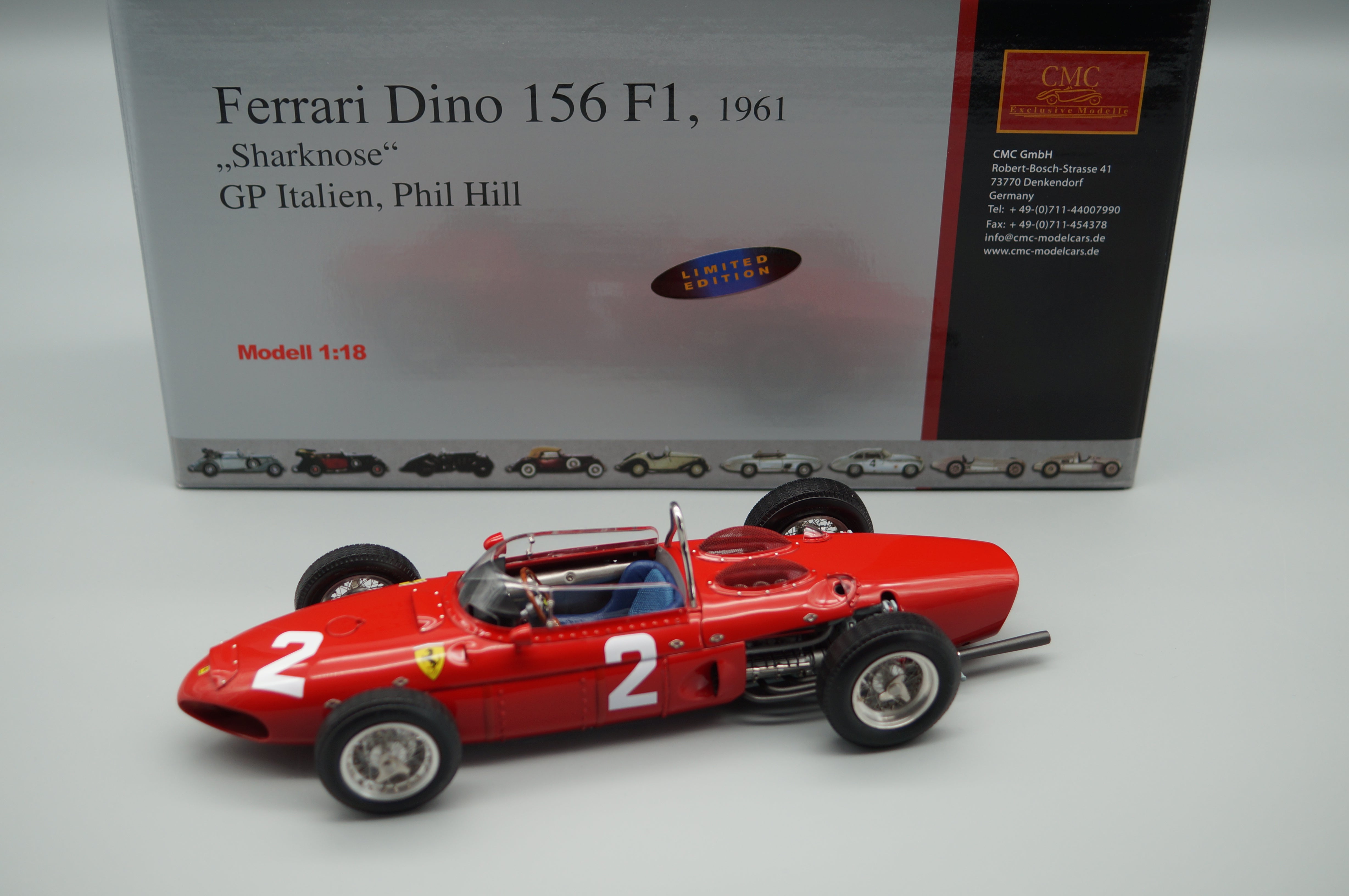1:18 Ferrari 156 F1 'Sharknose' #2 Phil Hill Monza CMC M-068 -pre-owned- TS459