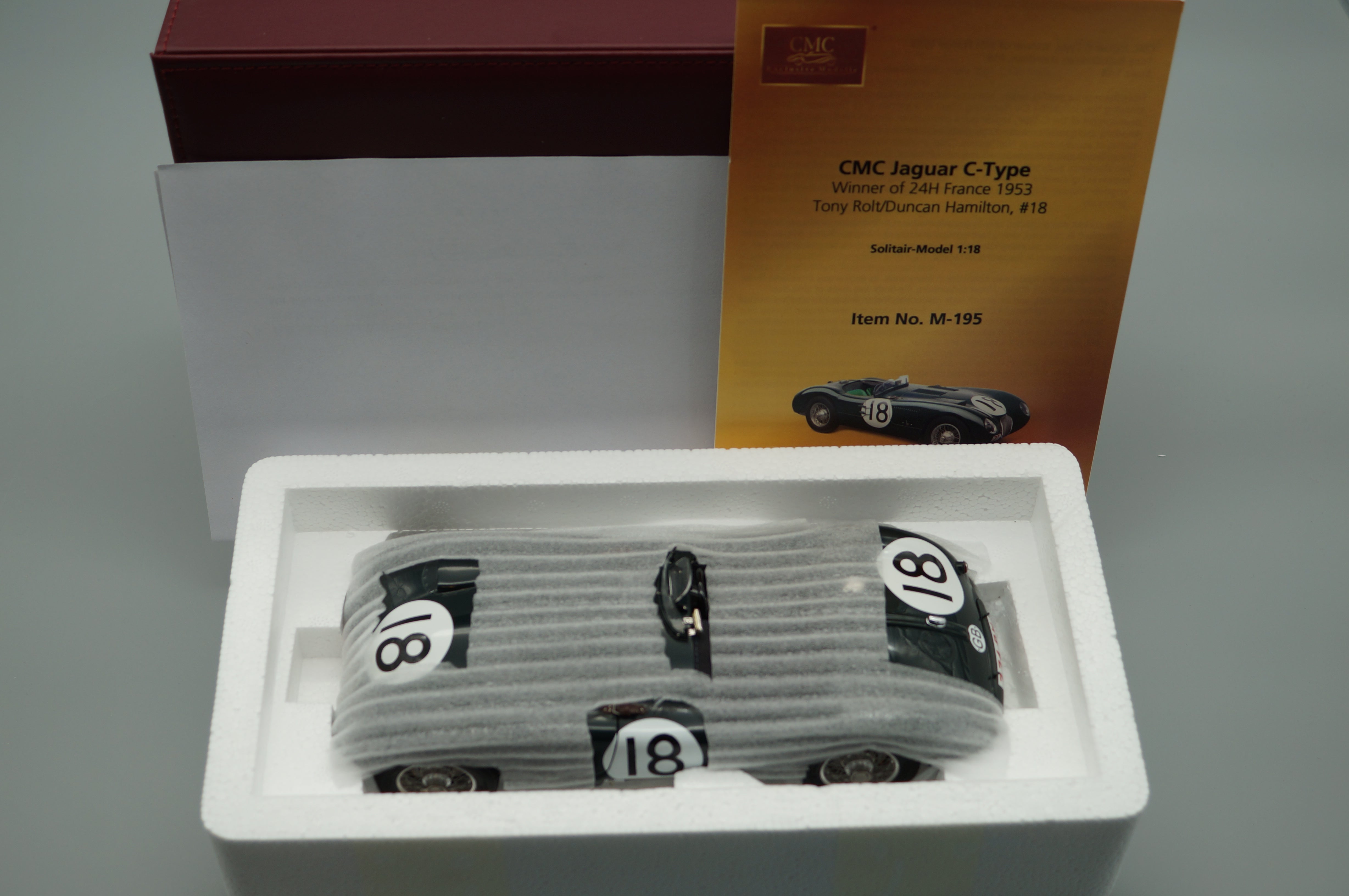 1:18 Jaguar C-Type #18 24h Le Mans Sieger 1953 Rolt/Hamilton CMC M-195 LE 1.500 - pre-owned-
