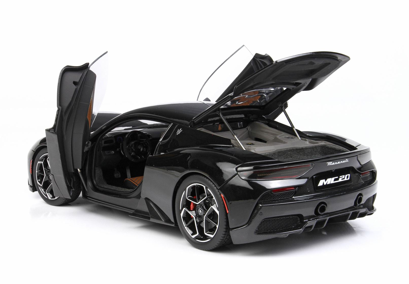 1/18 BBR Maserati MC20 Black Enigma Diecast full open HE180051B
