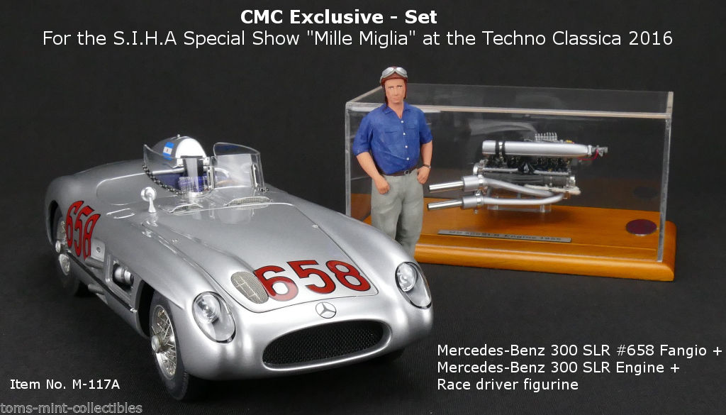1:18 CMC Mercedes-Benz 300 SLR Techno Classica 2016 S.I.H.A. Show Mille Miglia M-117A #001/150