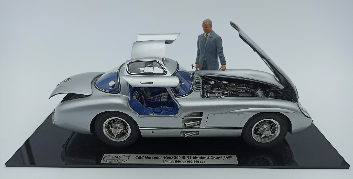 1:18 Mercedes-Benz 300 SLR Coupe Blaues Interieur mit Figur 1955 CMC M-246 LE 500