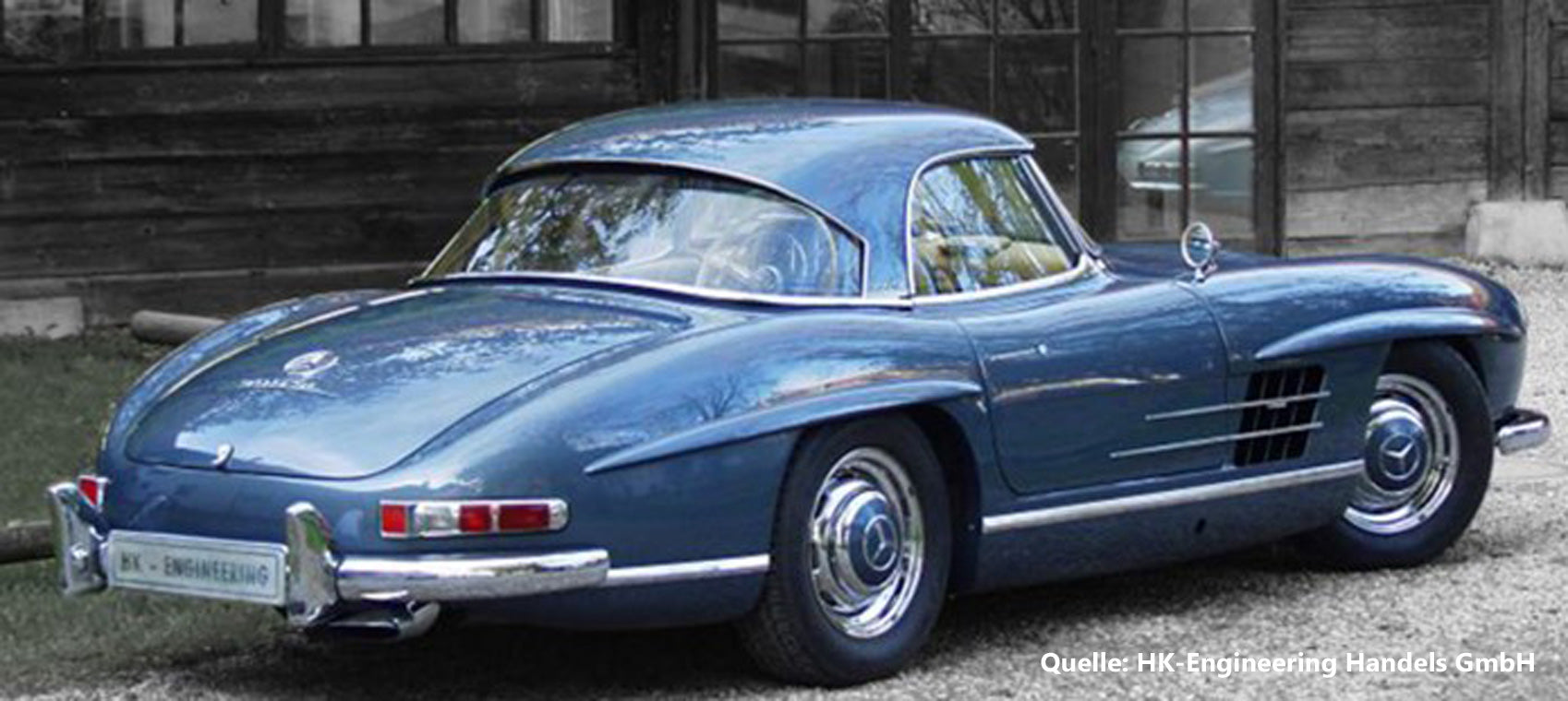 1:18 CMC M-283 Mercedes-Benz 300 SL W198 Roadster Hardtop blau metallic