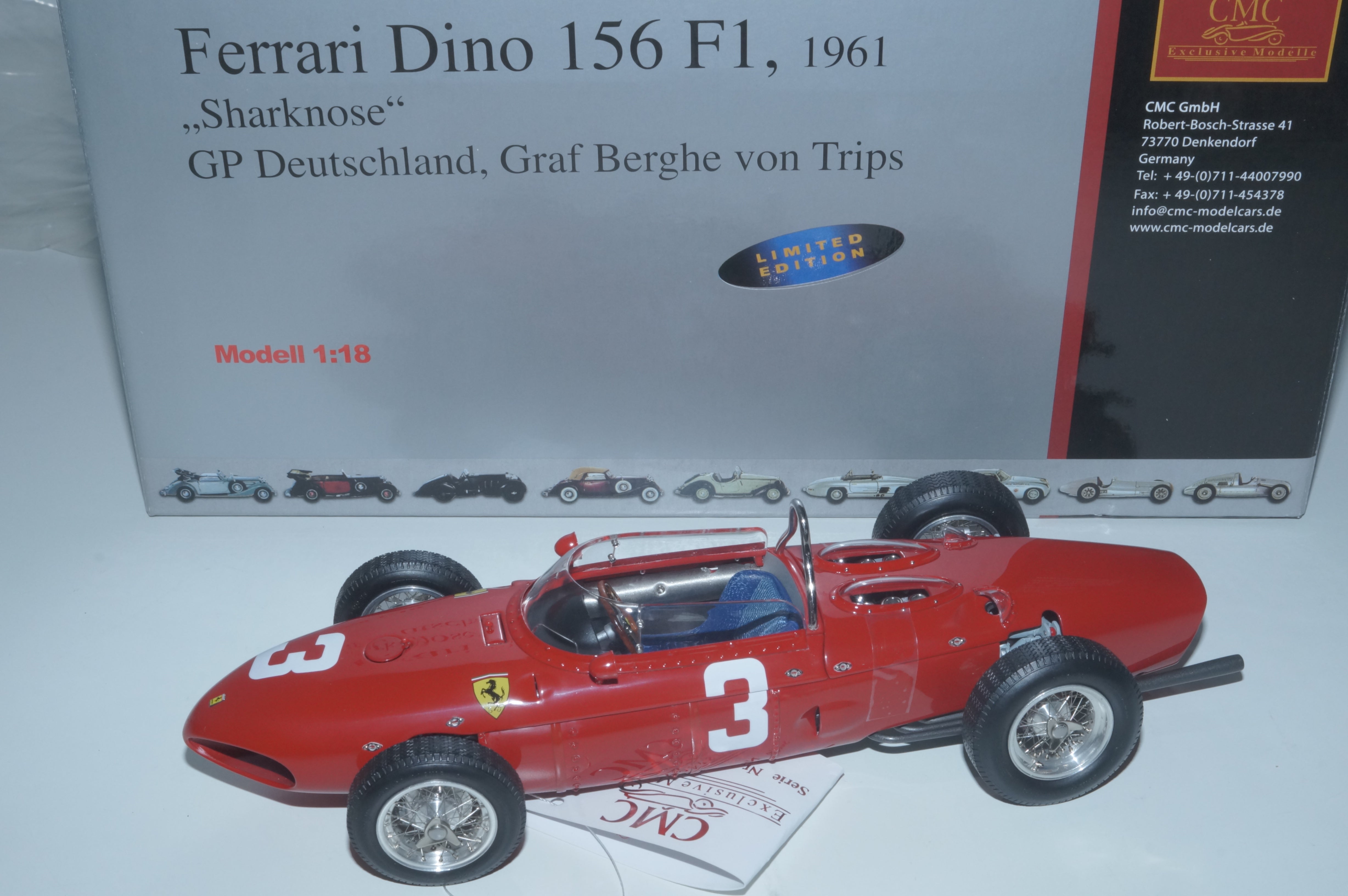 Ferrari 156 F1 'Sharknose' #3 von Trips Nurburgring CMC M-069 aus Vorbesitz