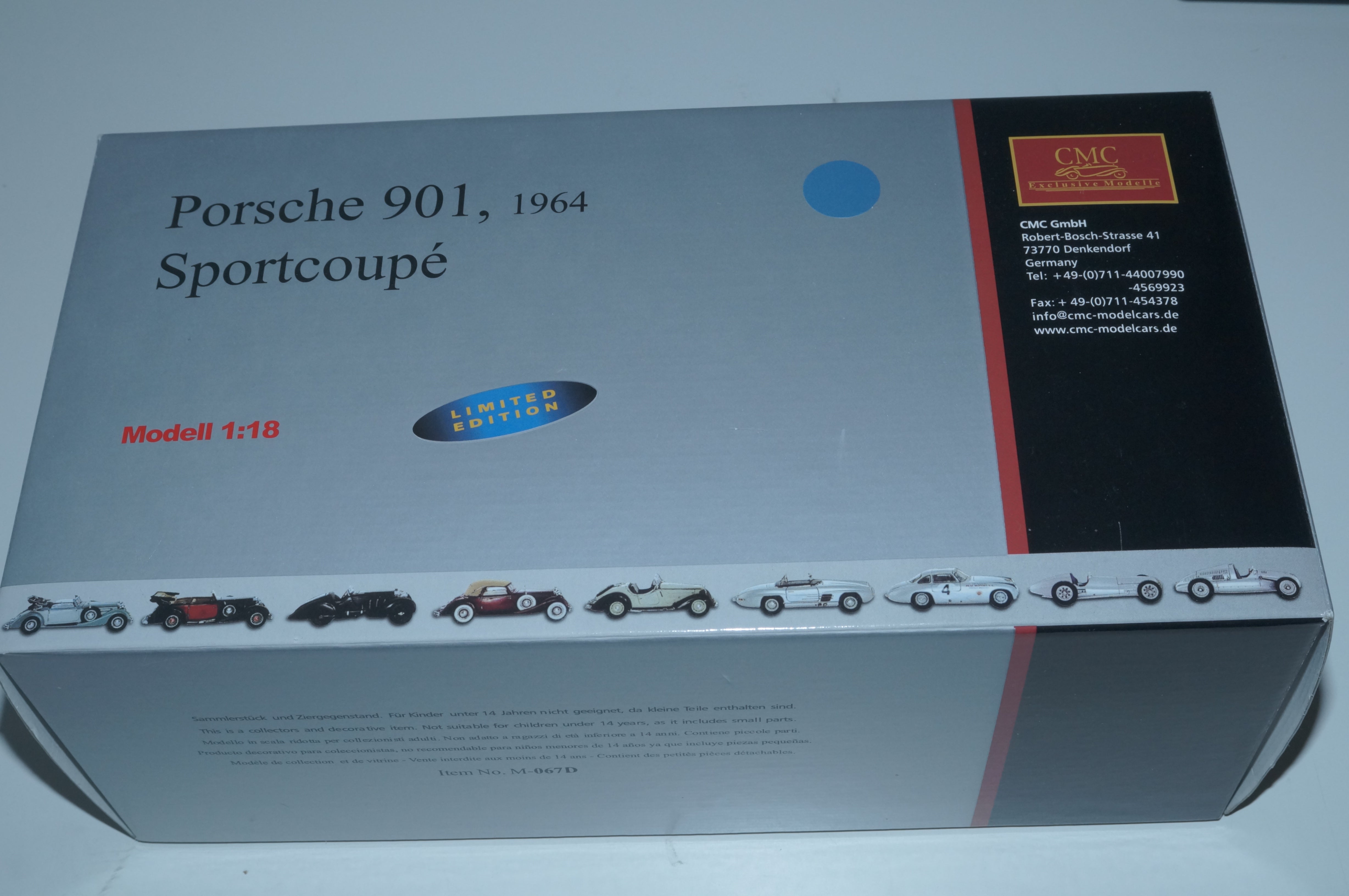 Porsche 901 Coupe Emailblau CMC M-067D -PRE-OWNED-