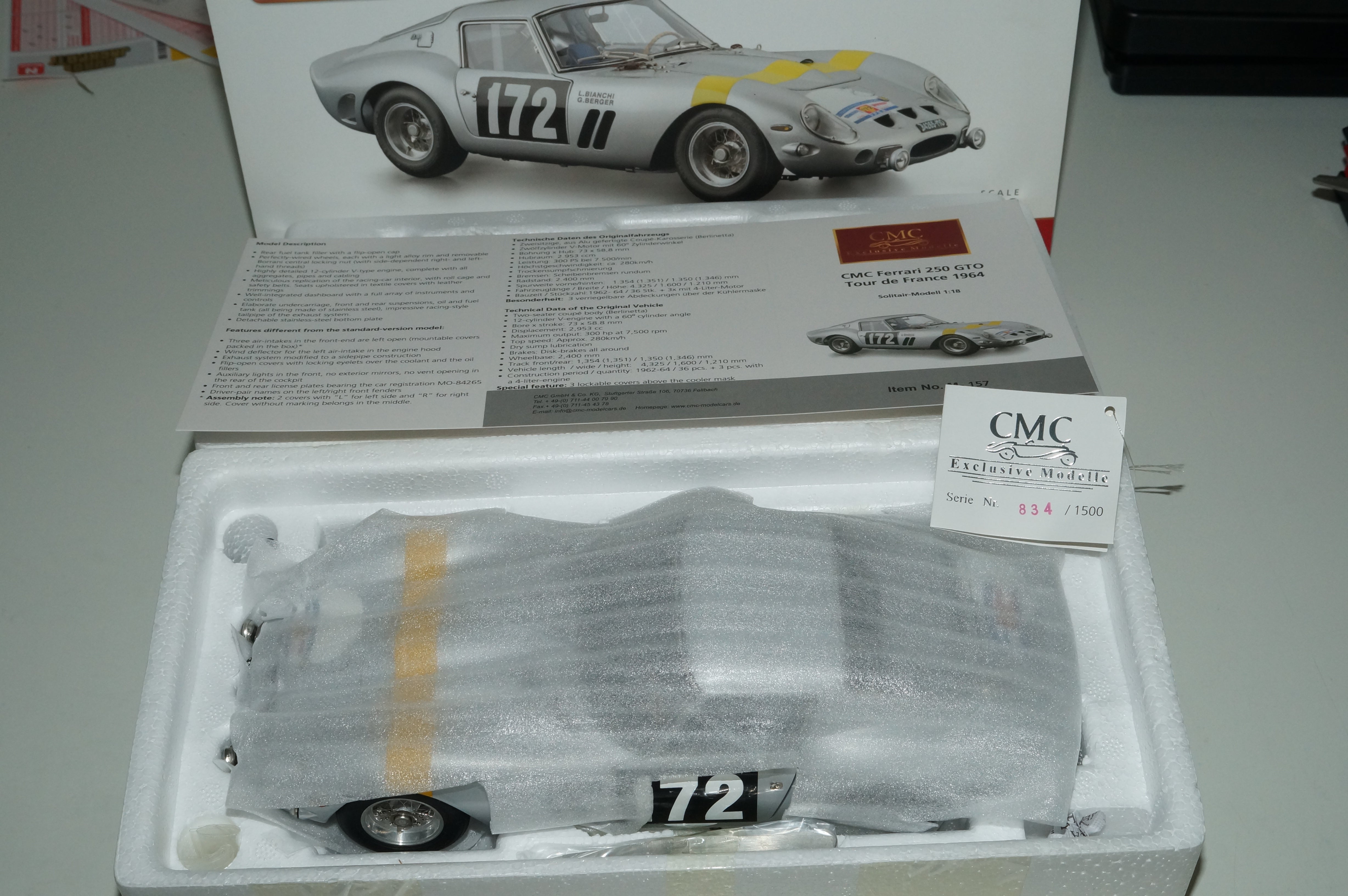 1:18 CMC Ferrari 250 GTO #172 Tour de France 1964 CMC M-157