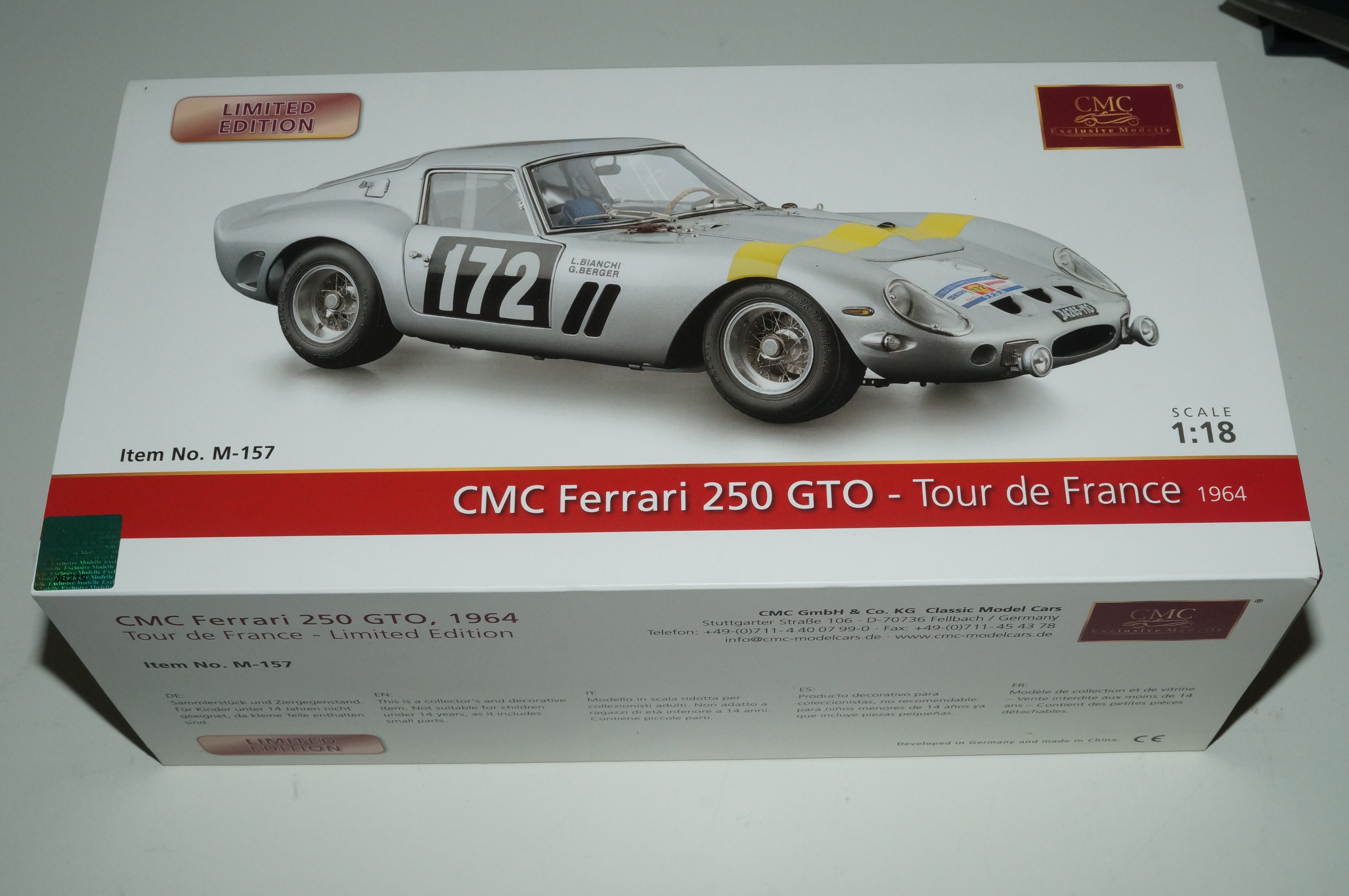 1:18 CMC Ferrari 250 GTO #172 Tour de France 1964 CMC M-157