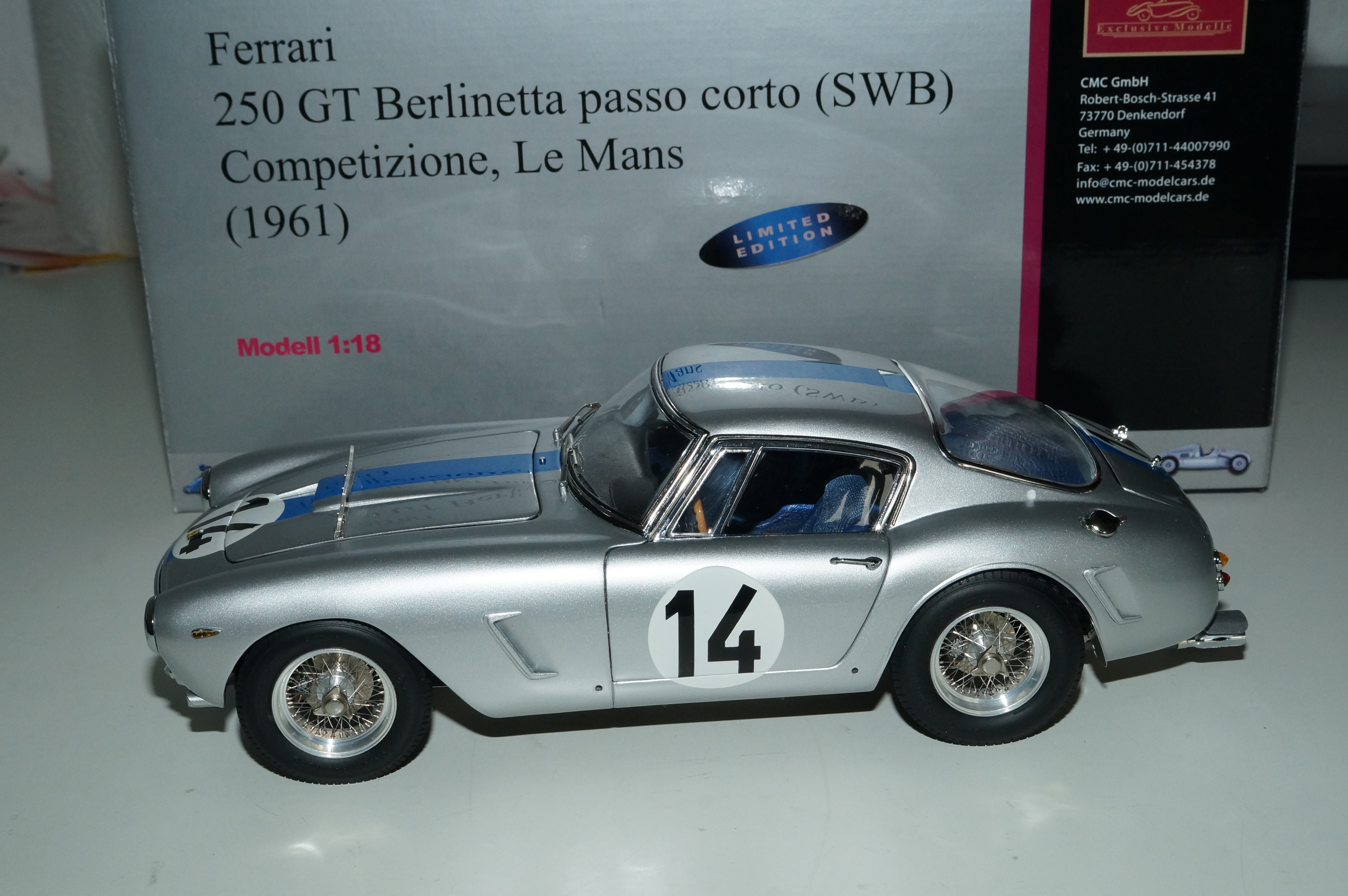 Ferrari 250 GT SWB Competizione #14  24H Le Mans 1961 CMC M-079 aus Vorbesitz