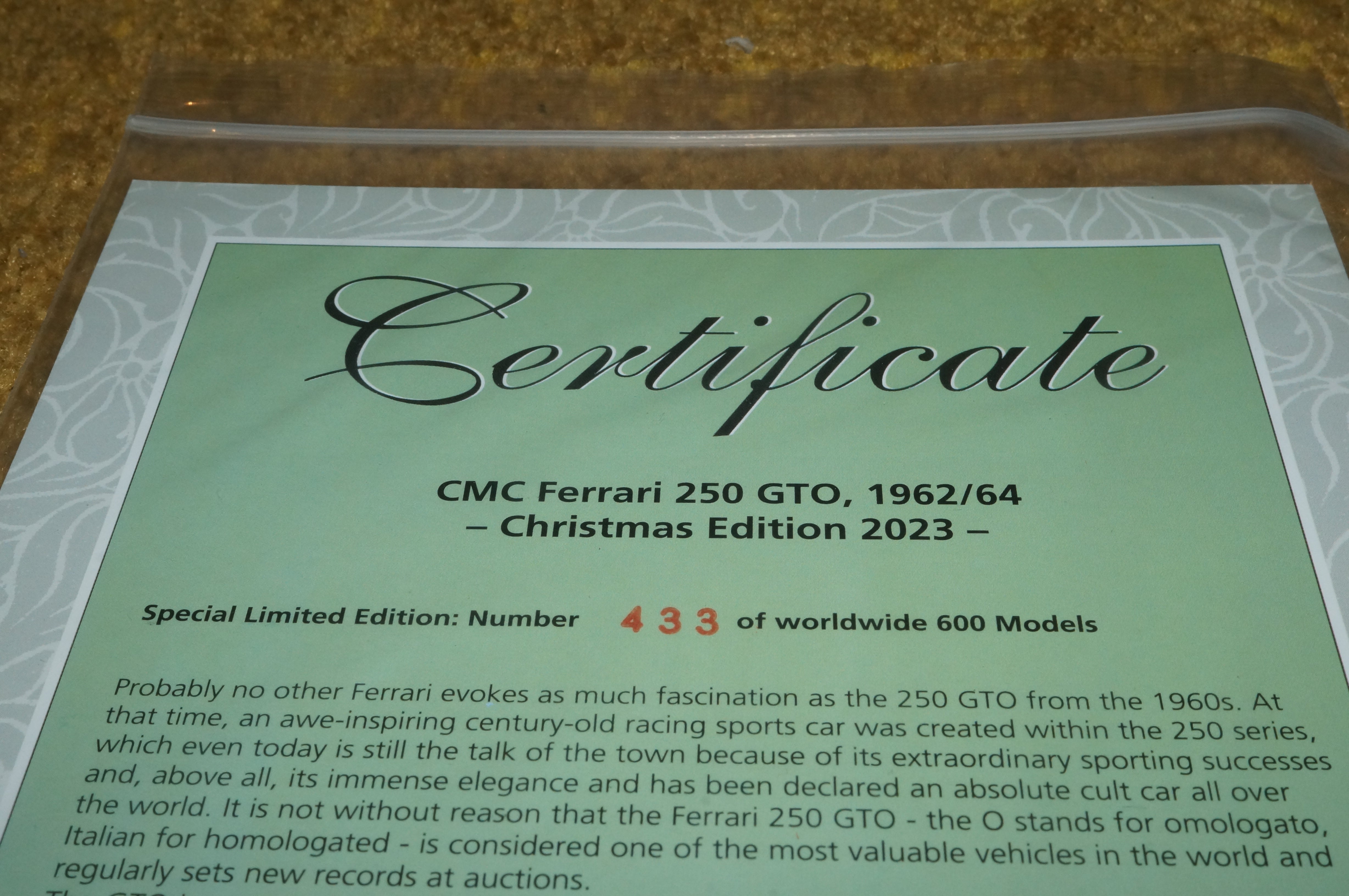 M-259 1/18 CMC Ferrari 250 GTO BLACK special model USA