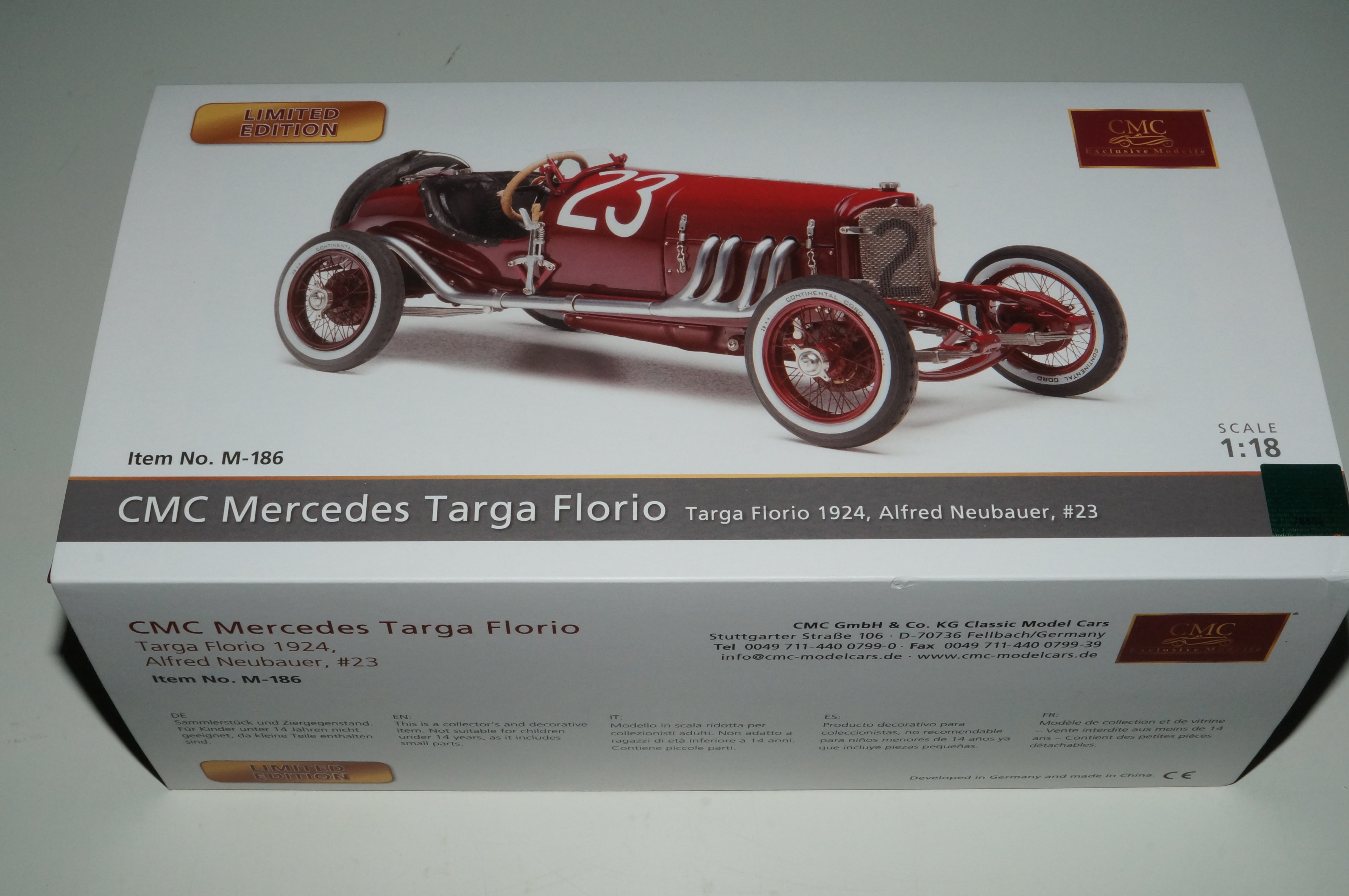 Mercedes Targa Florio 1924 Alfred Neubauer / Ernst Hemminger CMC M-186 LE 600 -pre-owned