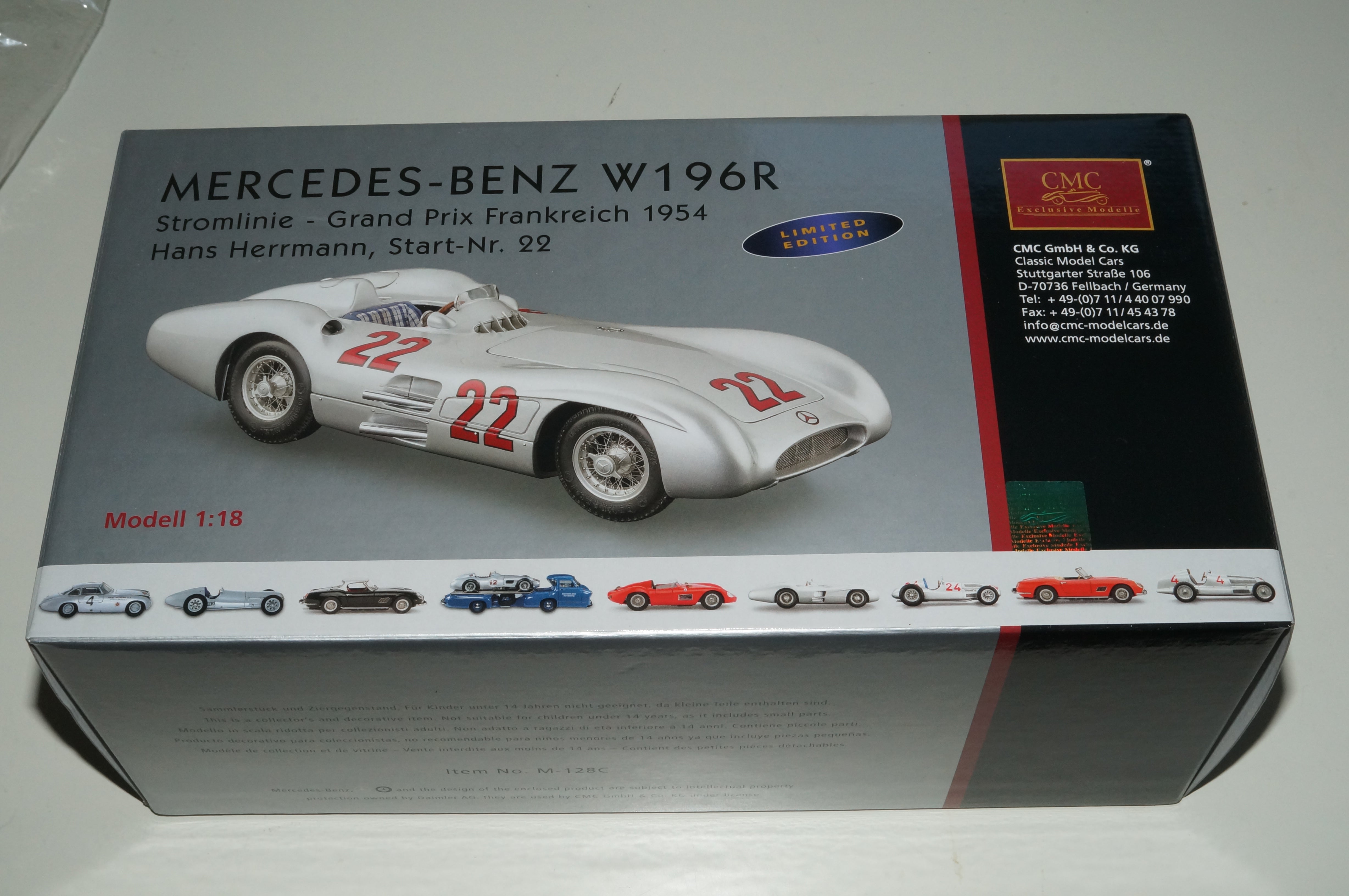 Mercedes-Benz W196R #22 H.Herrmann CMC M-128C LE 1.000 Stück -pre-owned-