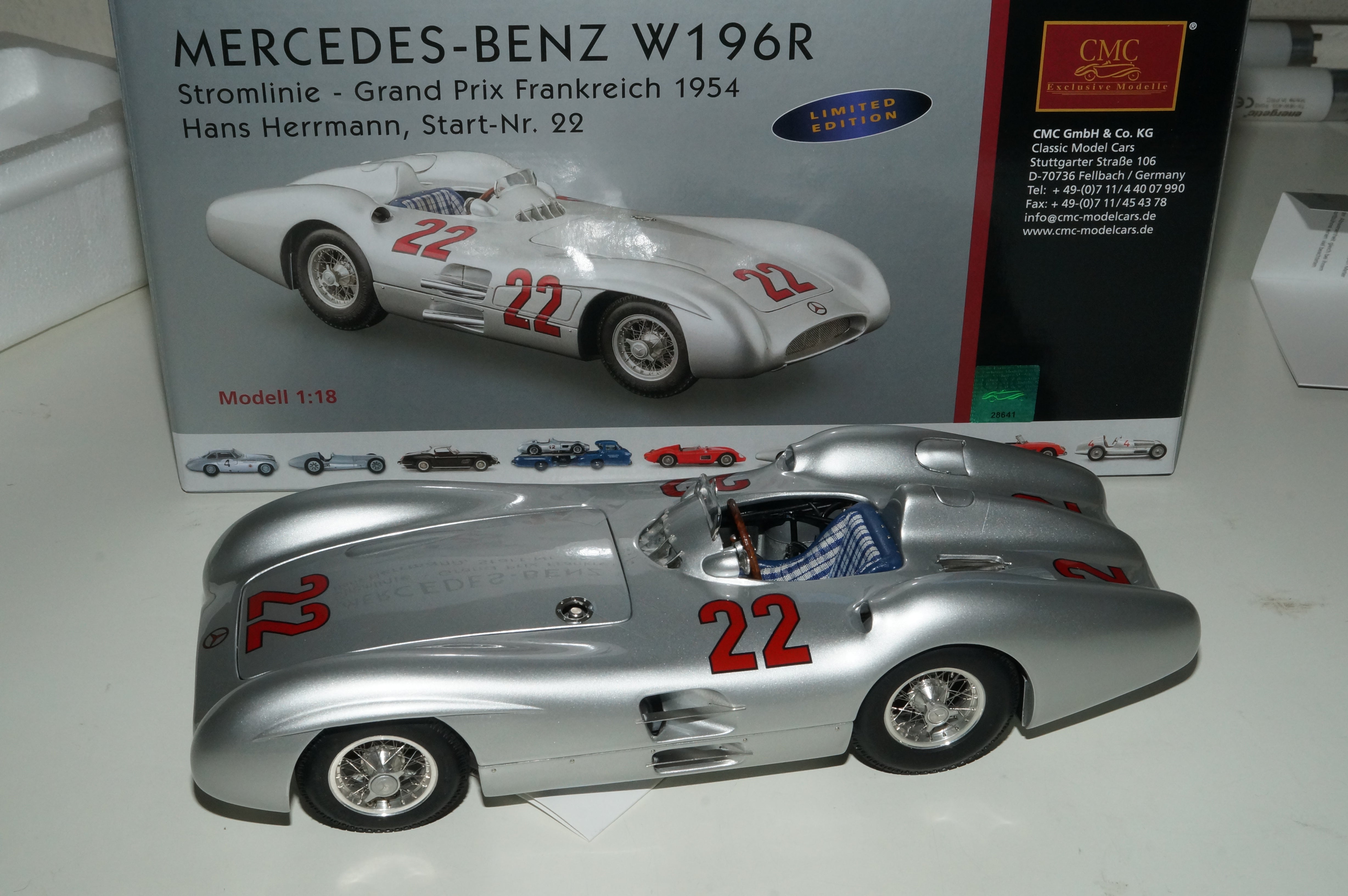 Mercedes-Benz W196R #22 H.Herrmann CMC M-128C LE 1.000 Stück -pre-owned-