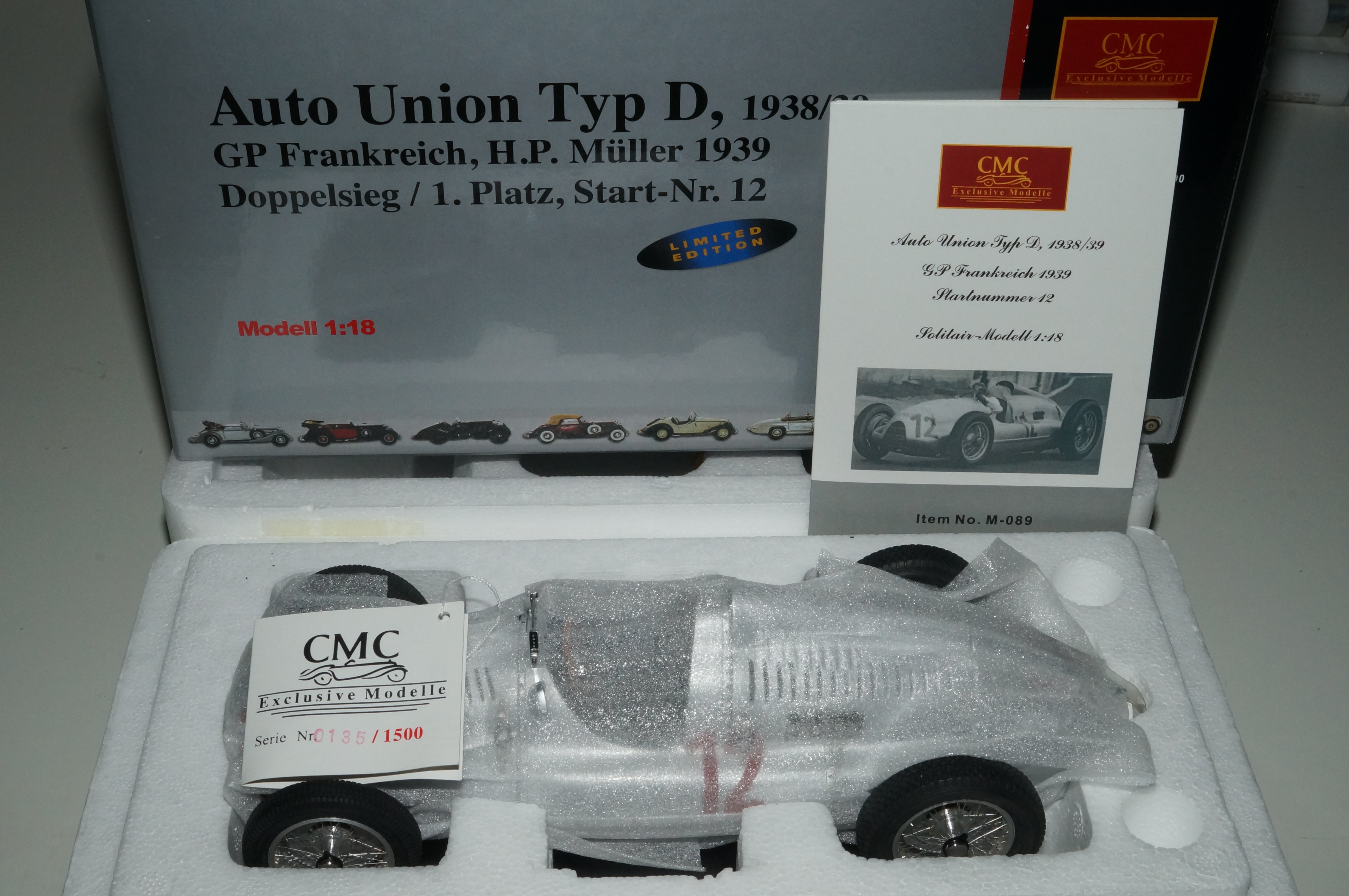 Auto Union Typ D #12, GP Frankreich 1939, H.P. Müller, CMC M-089 -pre-owned-