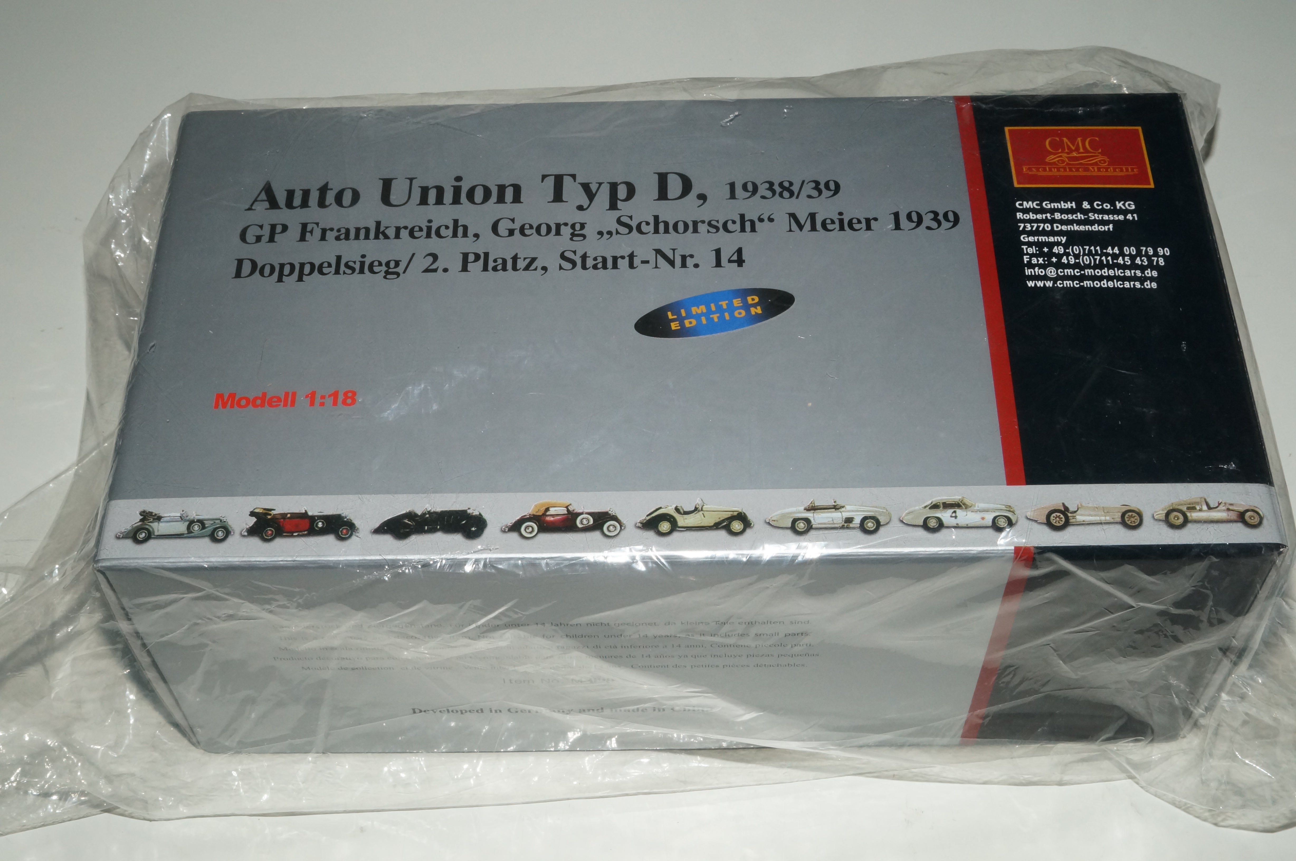 Auto Union Typ D #14, GP Frankreich 1939,G. Meier, CMC M-090 -pre-owned-