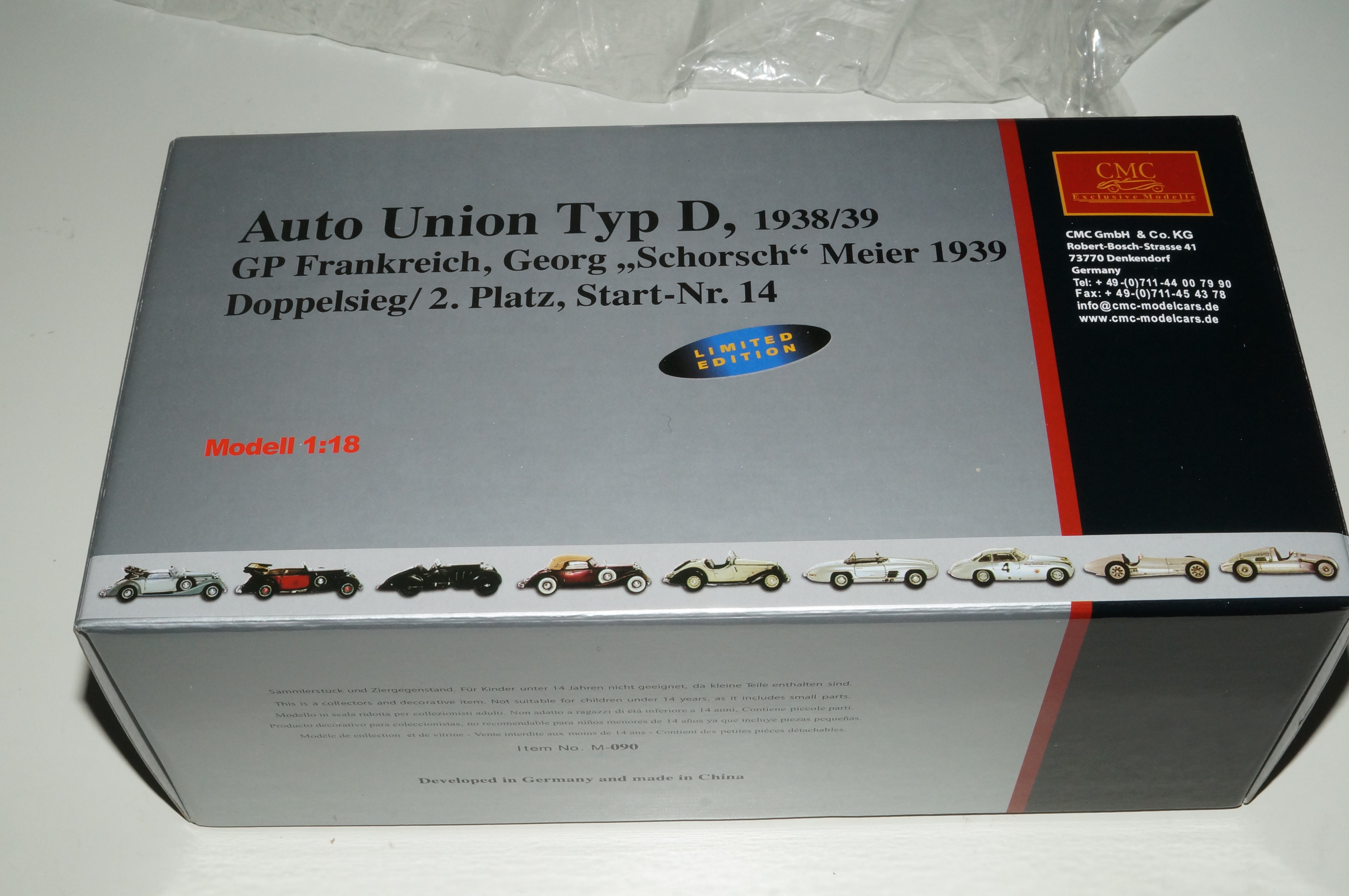 Auto Union Typ D #14, GP Frankreich 1939,G. Meier, CMC M-090 -pre-owned-