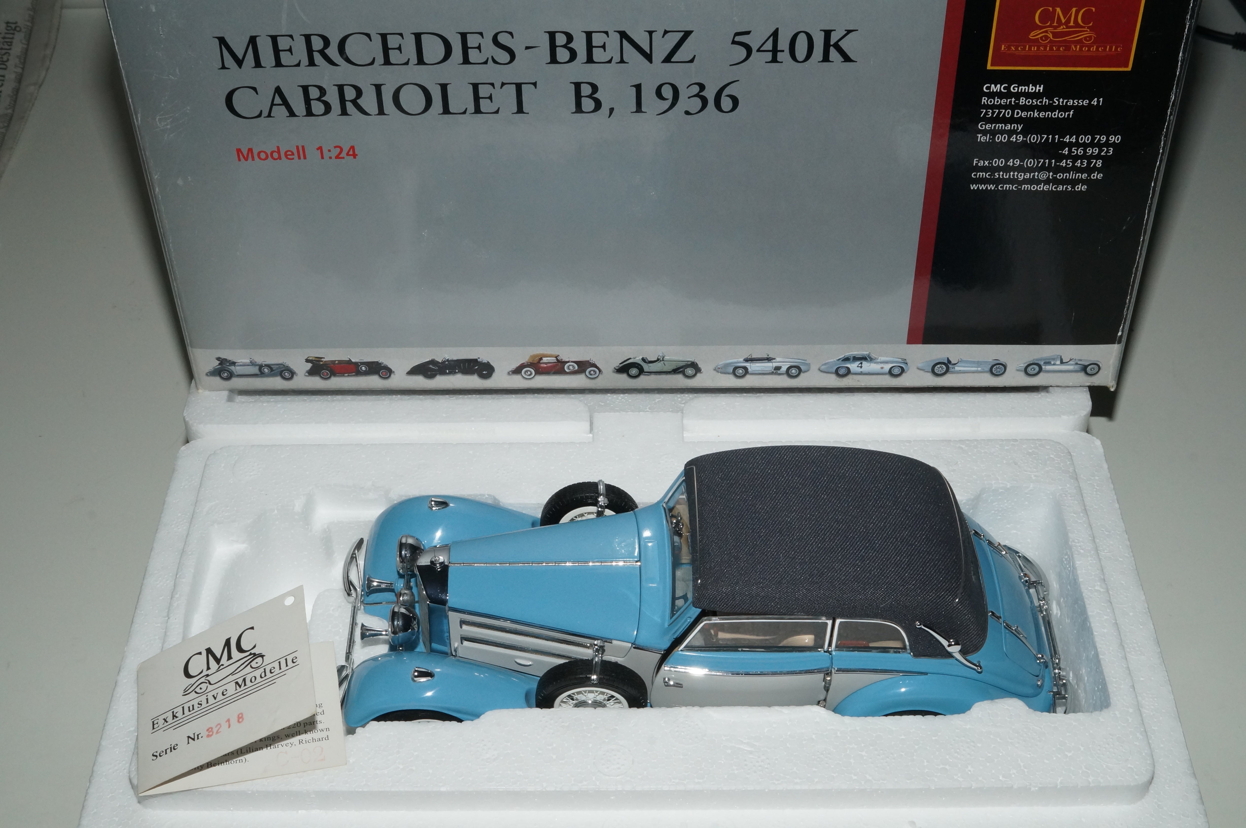 Mercedes-Benz 540K Cabriolet B hellblau/elfenbein CMC M-003B 1/24
