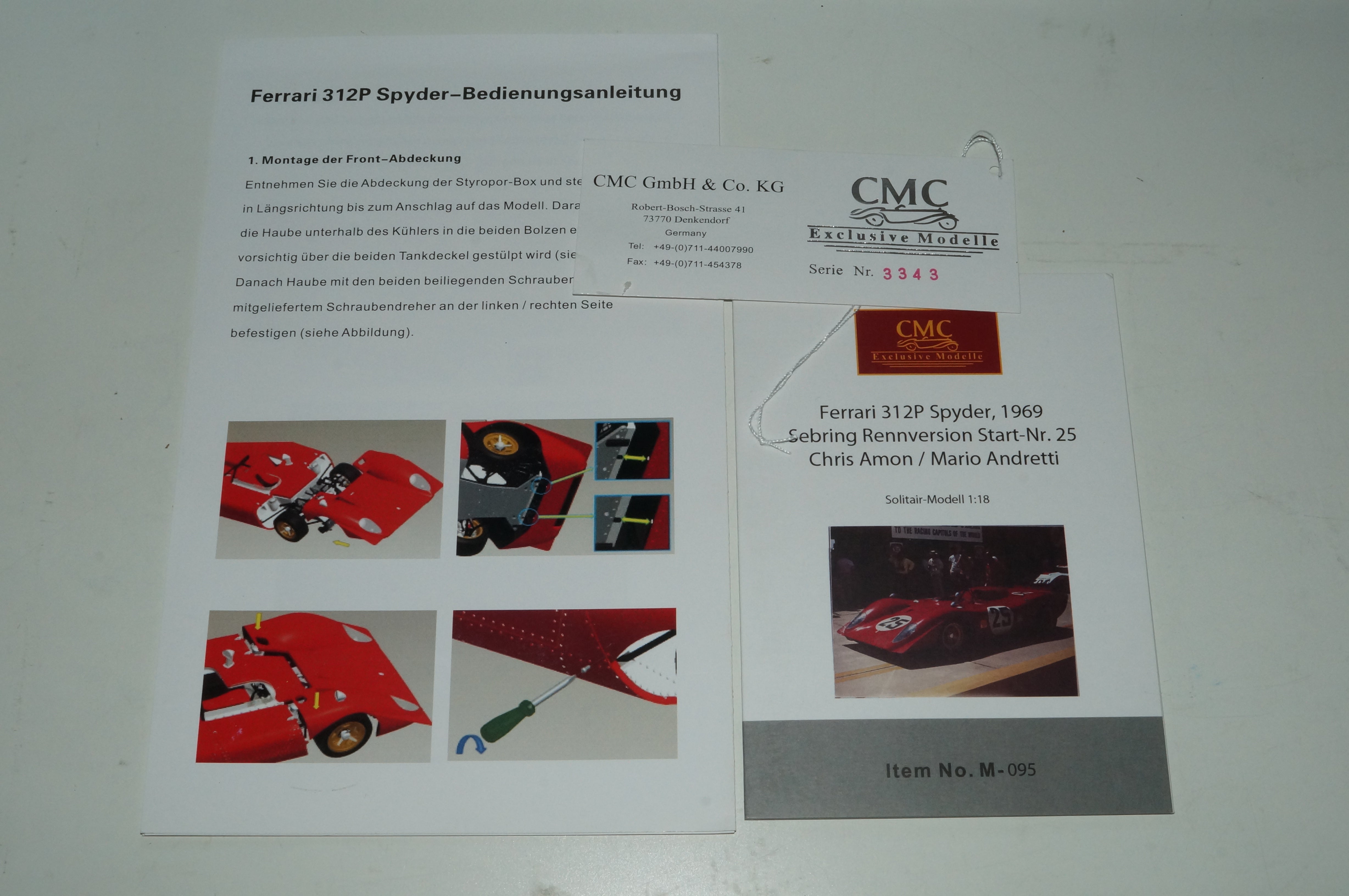 Ferrari 312P Spyder CMC M-095 -pre-owned-