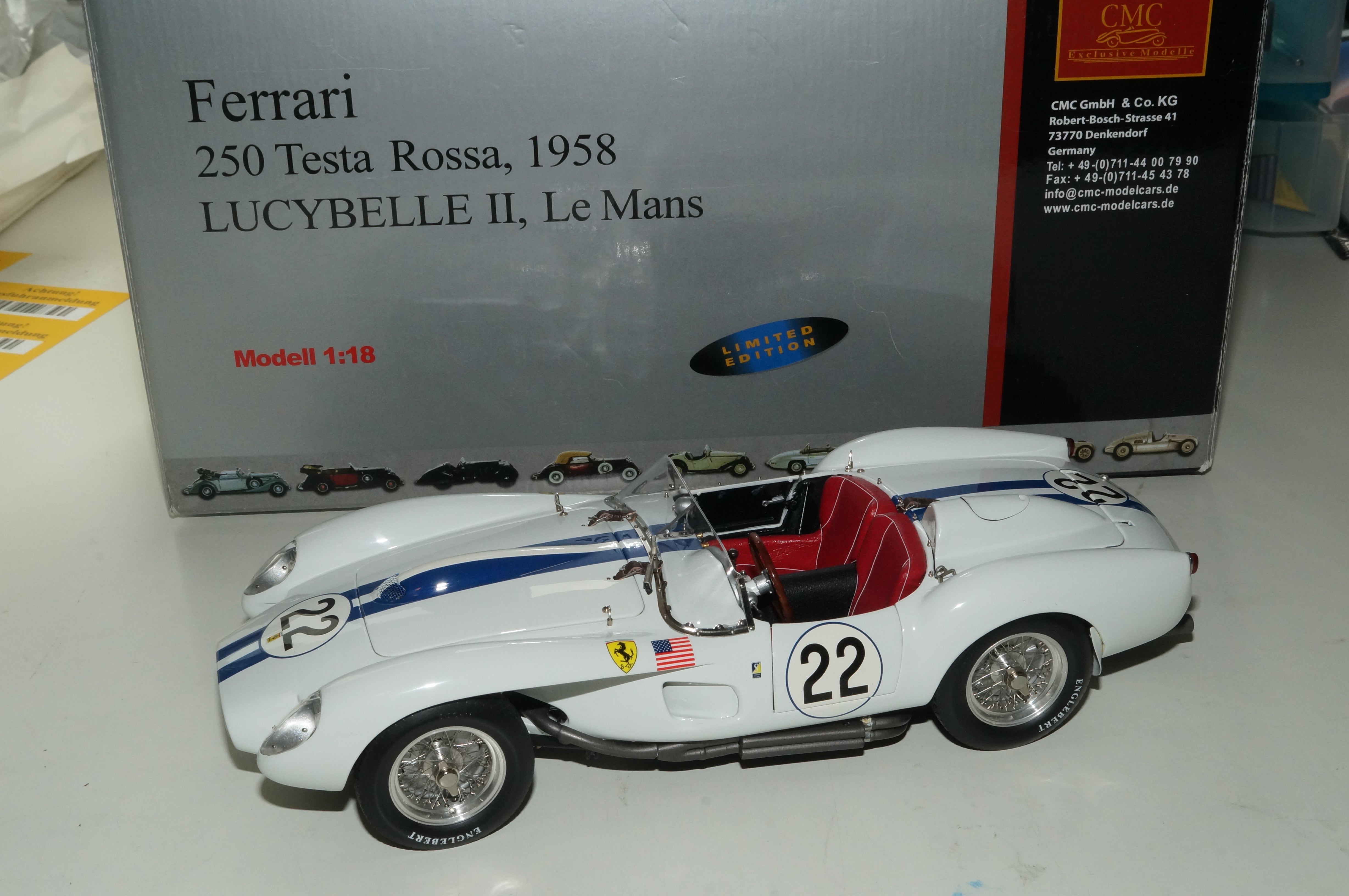 Ferrari 250 Testa Rossa #22 Lucybelle II CMC M-086 limitiert auf 2.000 Stück -pre-owned-