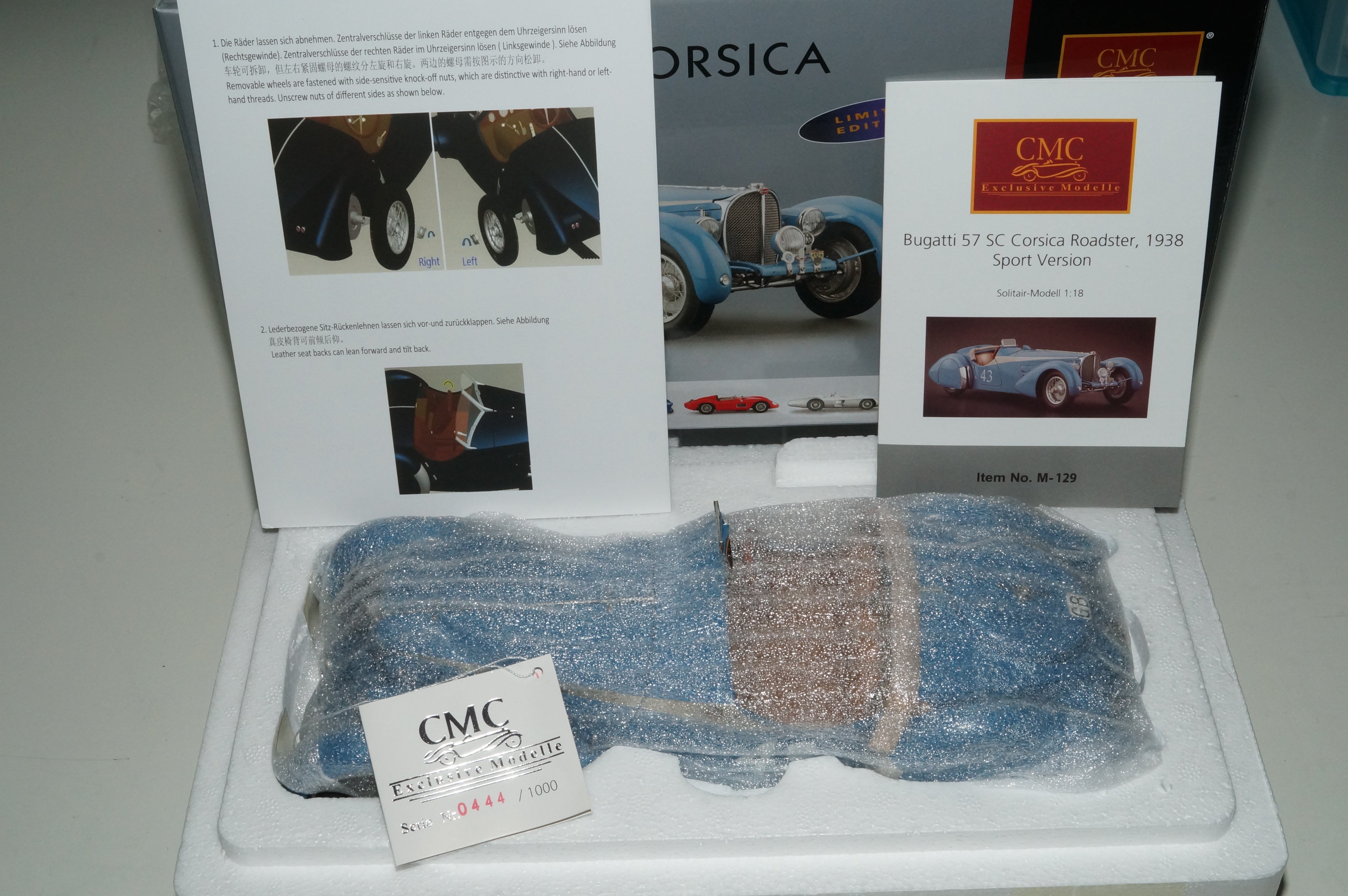 Bugatti 57 SC Corsica #43 Sport Version 1938 CMC M-129 Limited Edition 1.000 Stück - aus Vorbesitz