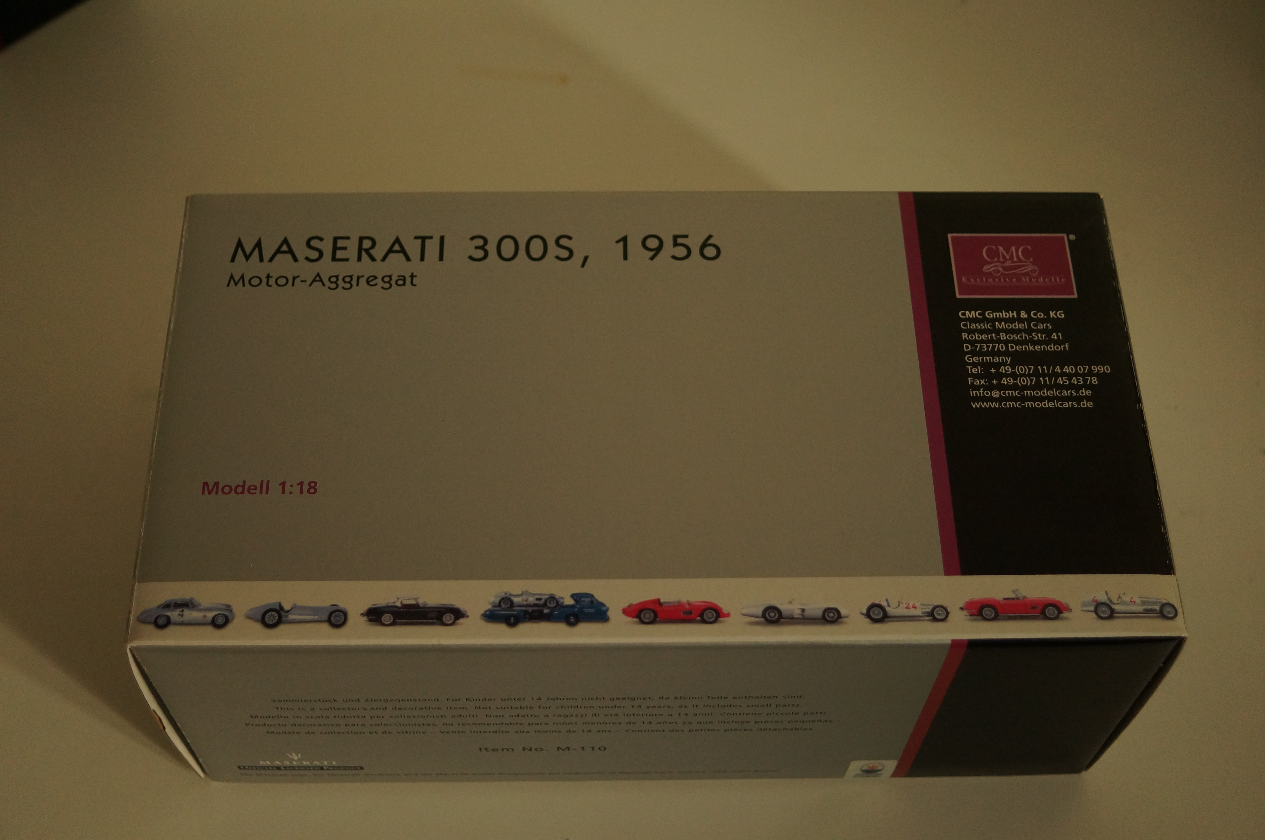 Maserati 300S Motor mit Vitrine CMC M-110 aus Vorbesitz