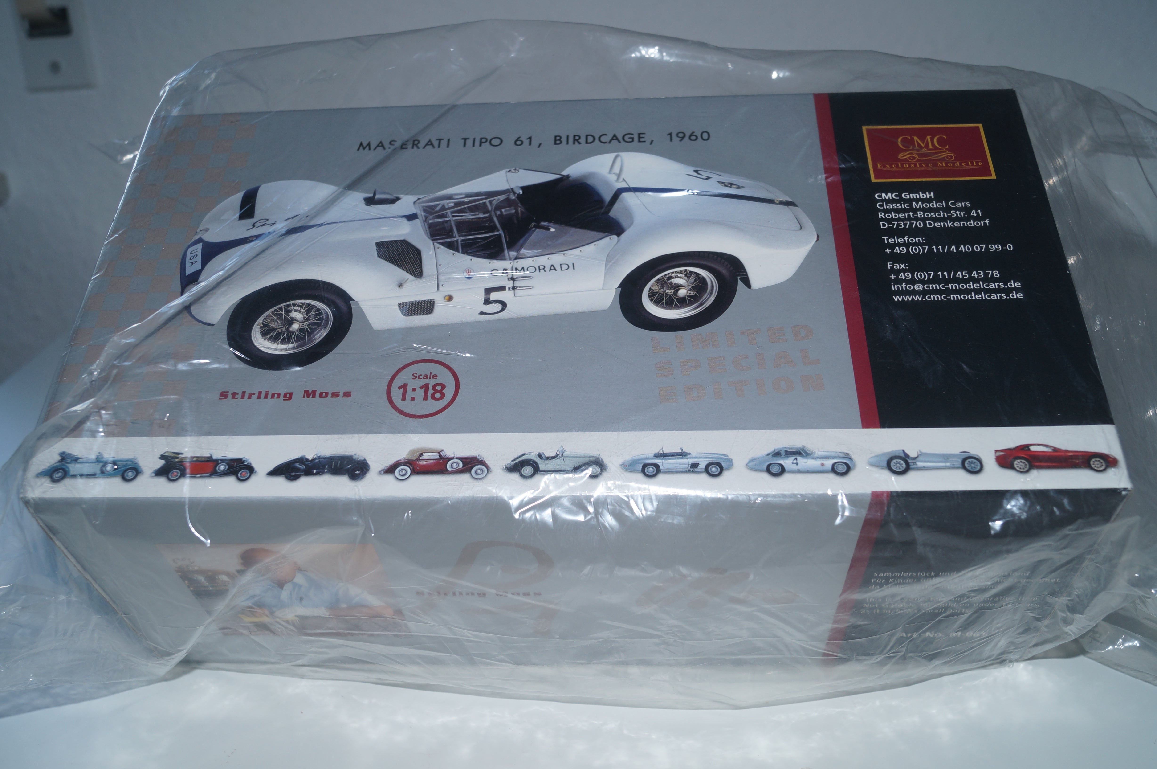 Maserati Birdcage #5 signiert von Stirling Moss CMC M-061 1/18