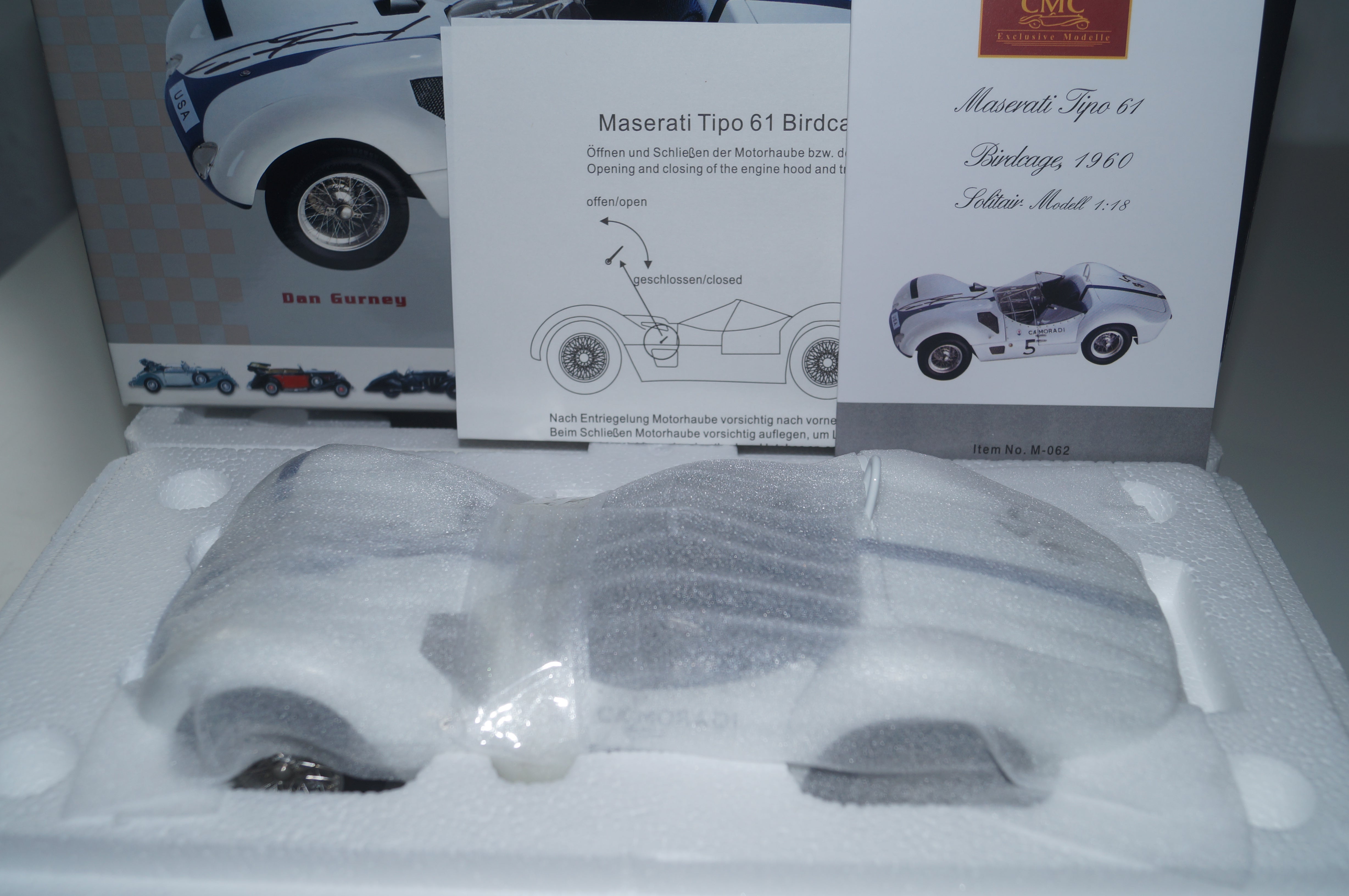 Maserati Birdcage #5 signiert von Dan Gurney CMC M-062 1/18