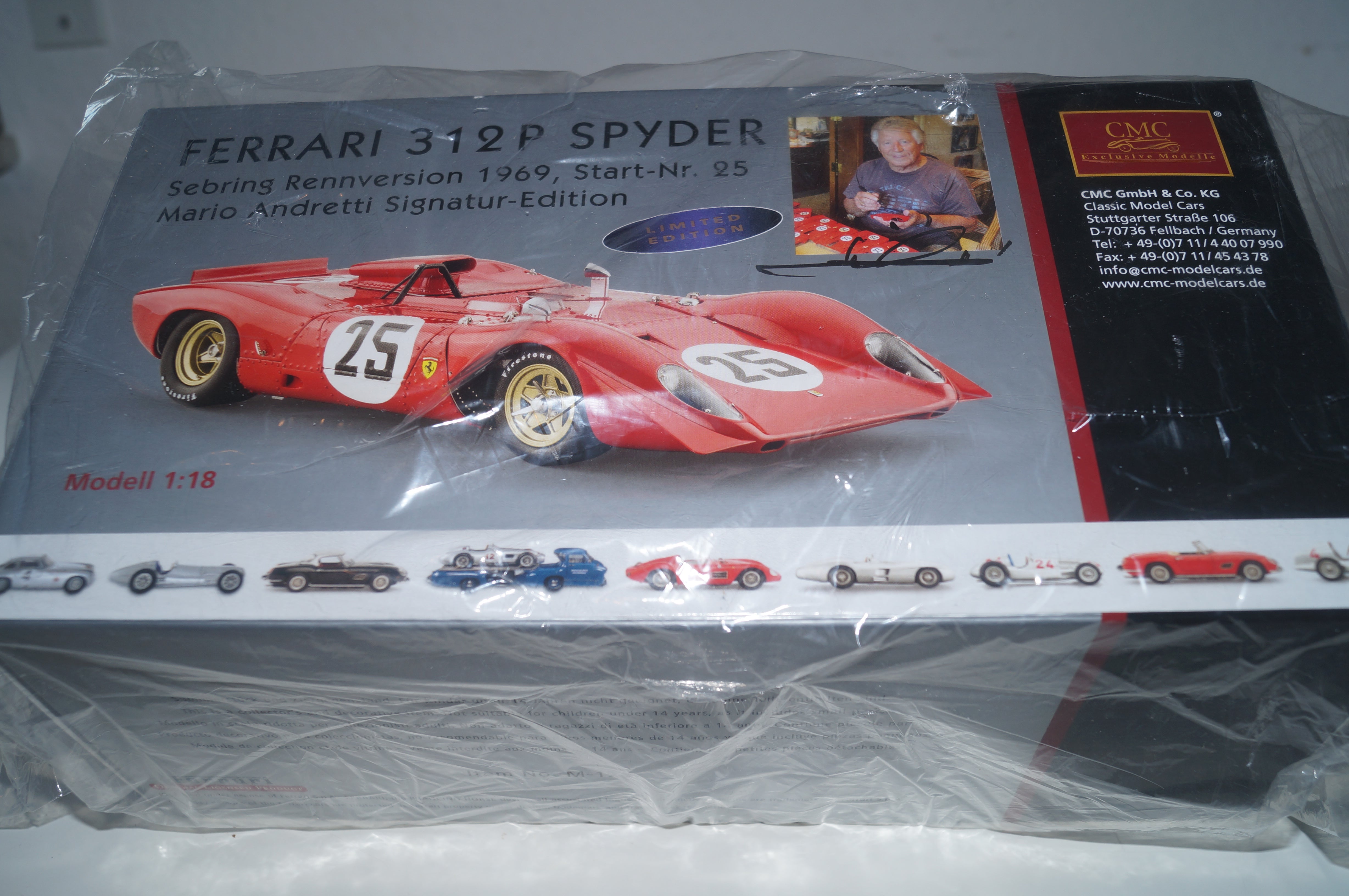 Ferrari 312P Spyder #25 Mario Andretti Signatur Edition Limited Edition 325 Stück CMC M-123