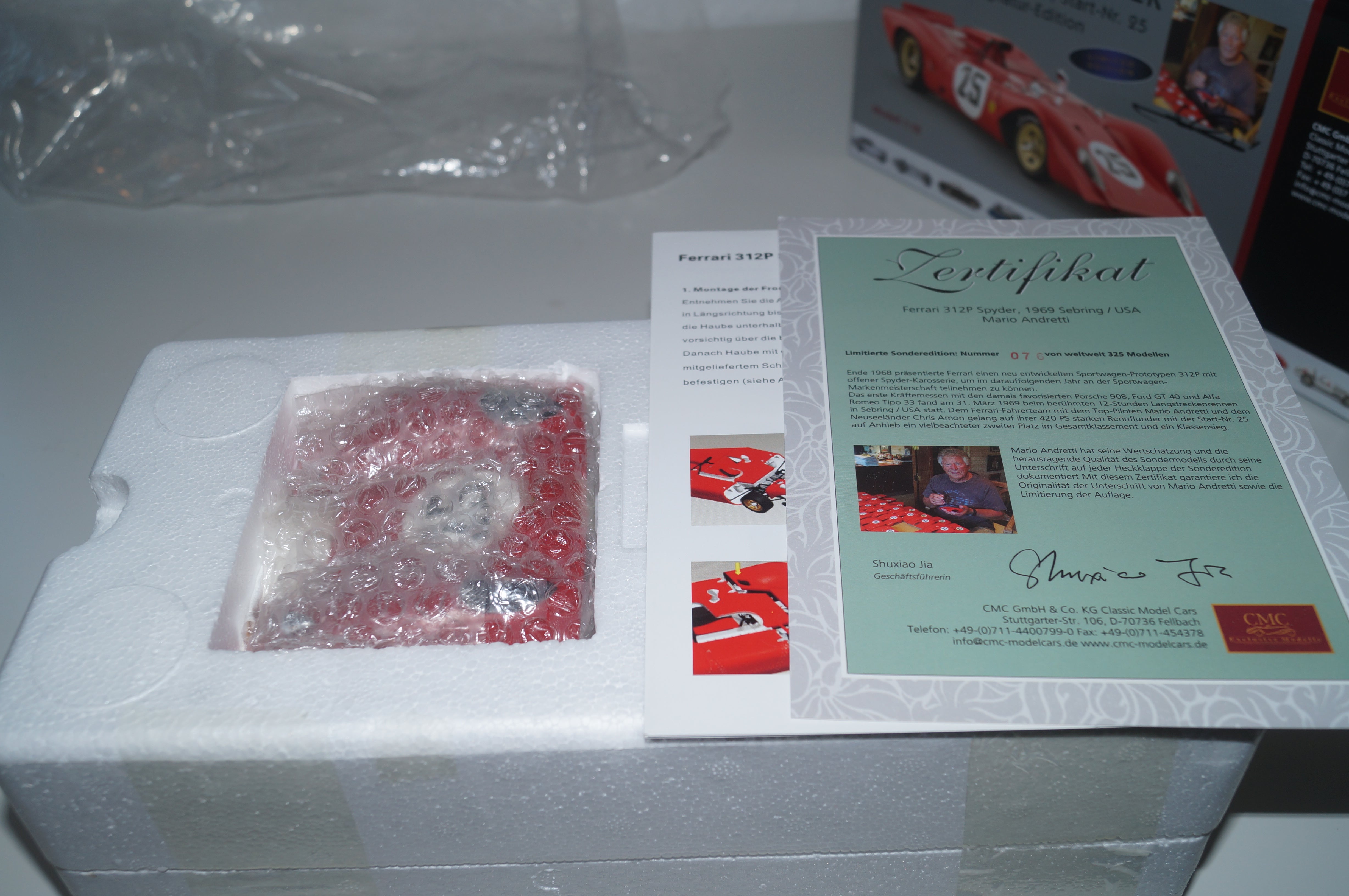 Ferrari 312P Spyder #25 Mario Andretti Signatur Edition Limited Edition 325 Stück CMC M-123