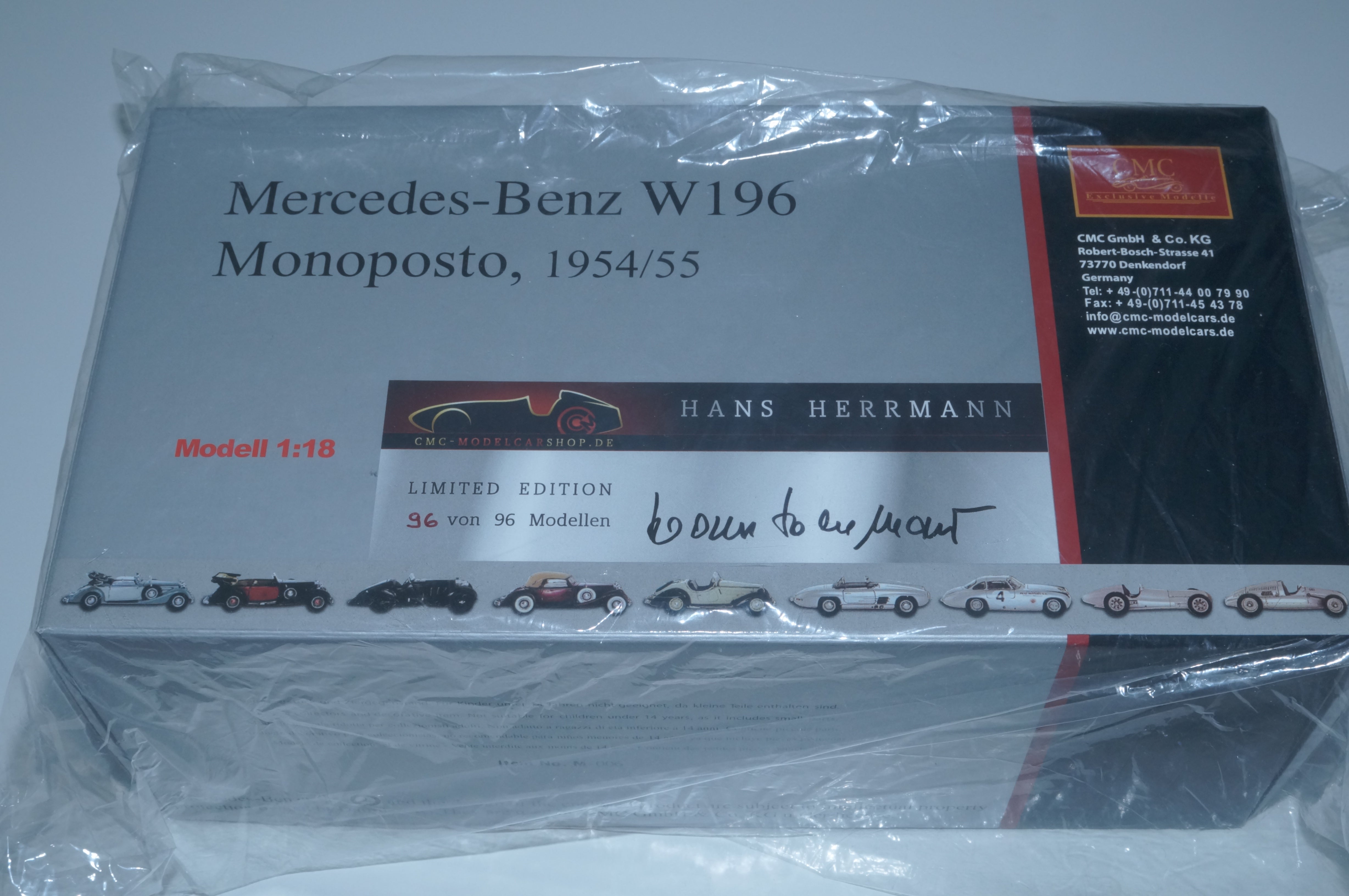 Mercedes-Benz W196, Hans Herrmann -Signatur Edition- limitiert auf 96 Stück #96/96, Basismodell CMC