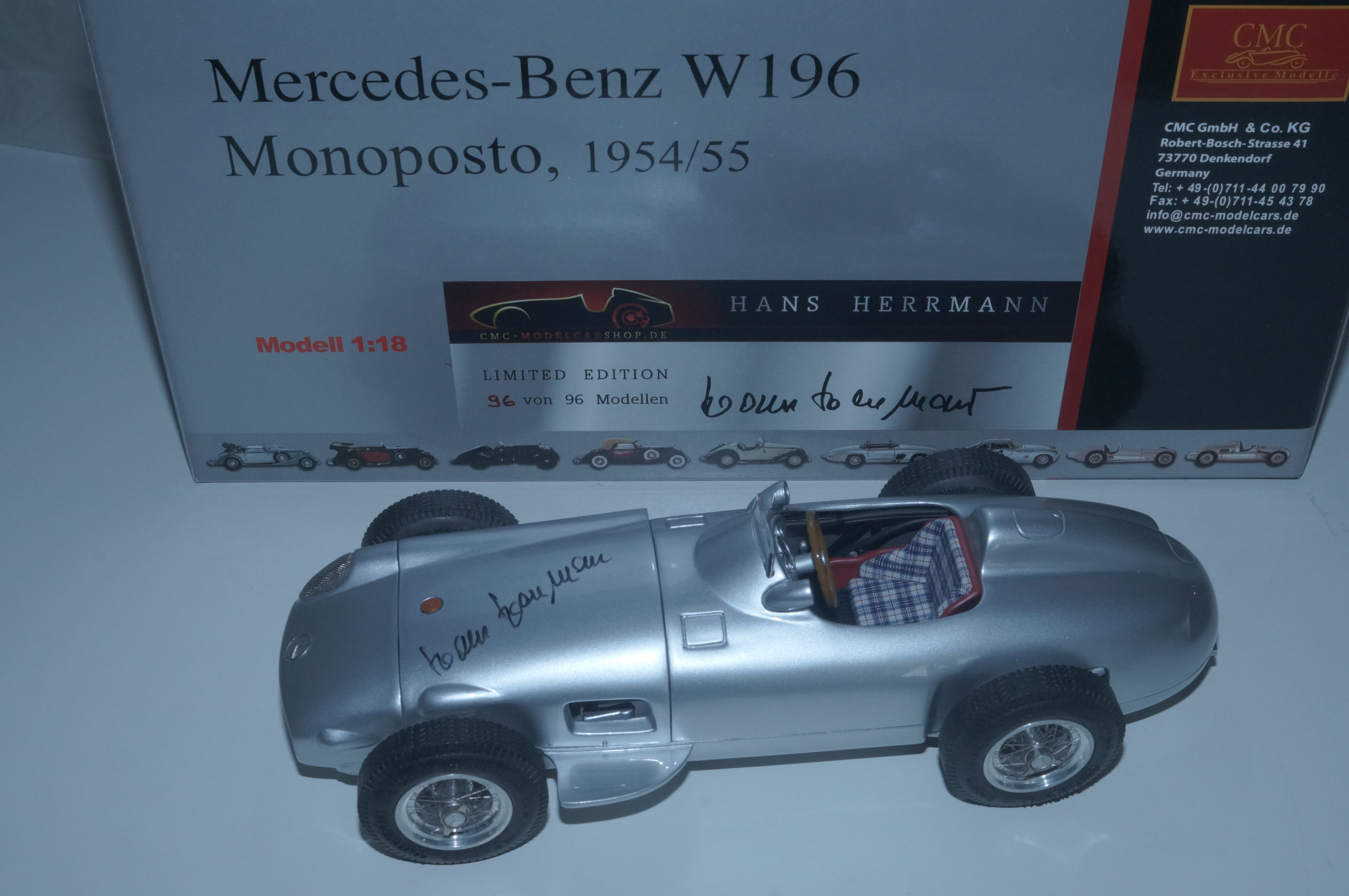Mercedes-Benz W196, Hans Herrmann -Signatur Edition- limitiert auf 96 Stück #96/96, Basismodell CMC