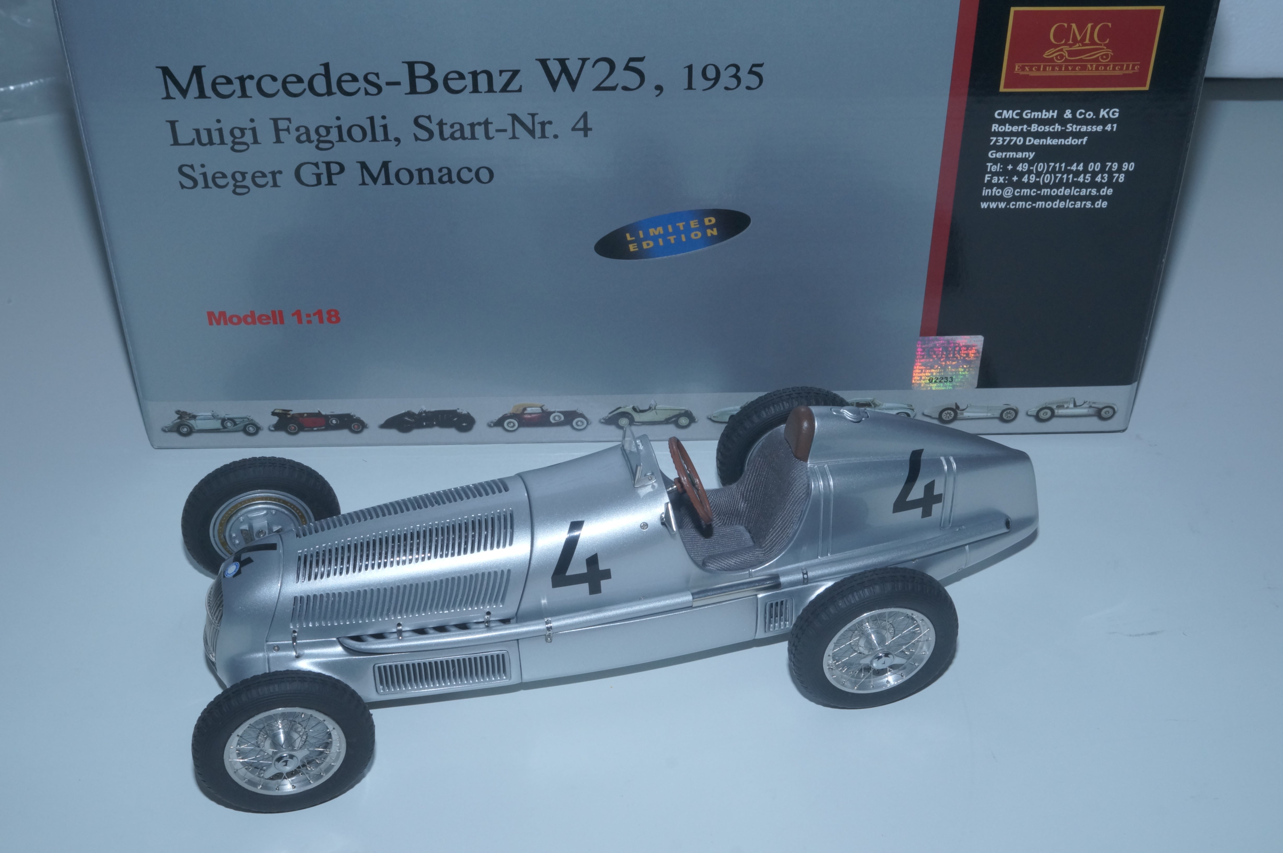 Mercedes-Benz W25 #4 Luigi Fagioli CMC M-104 LE RARITÄT BLACK #4