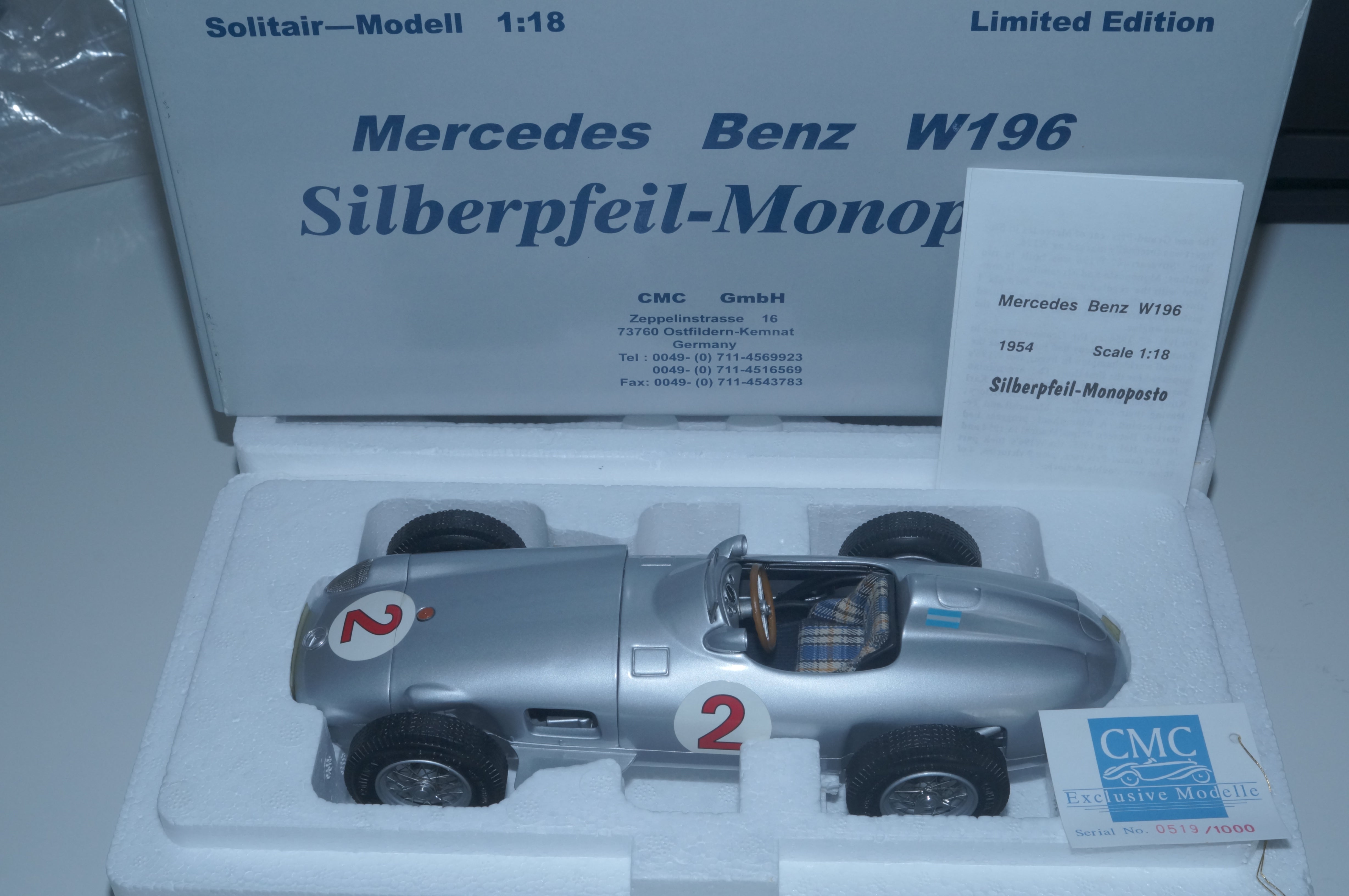 Mercedes-Benz W196 #2 Juan Manuel Fangio CMC M-019 LE 1.000 Stück