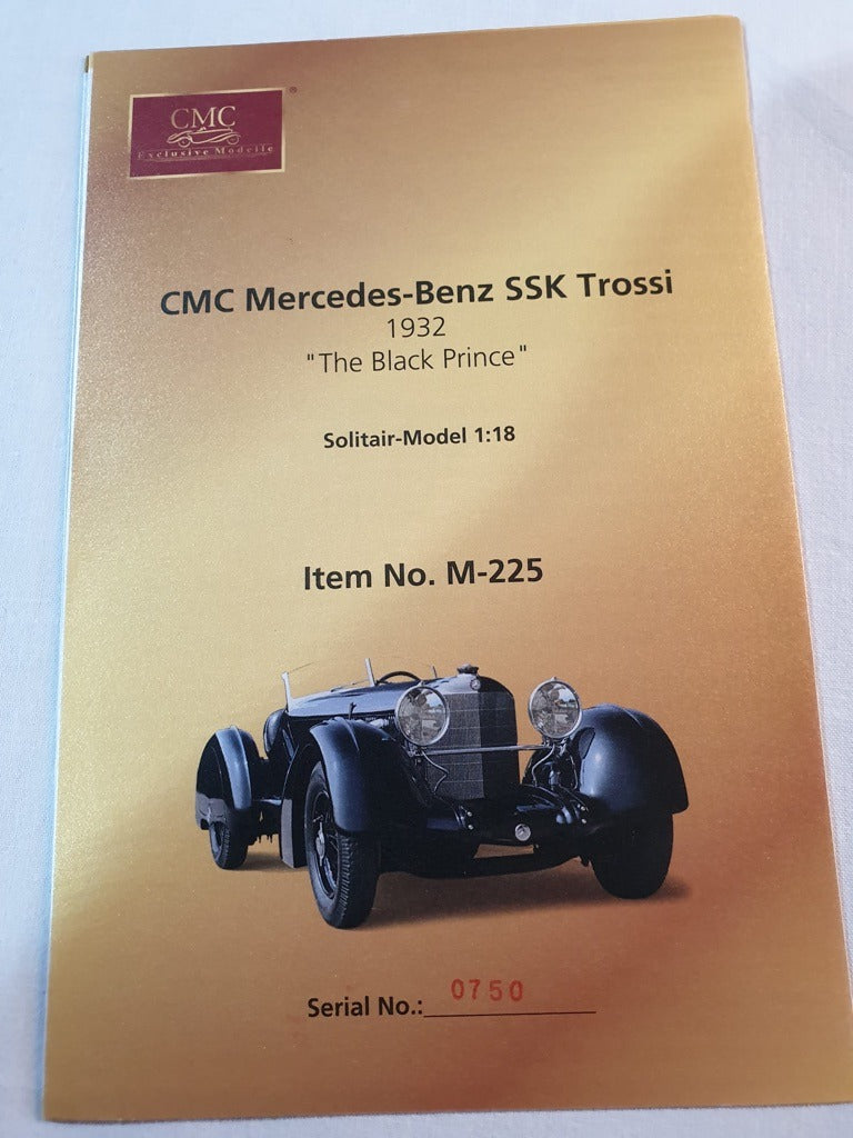 Mercedes-Benz SSK “Black Prince” 1934 CMC M-225 - PRE OWNED-