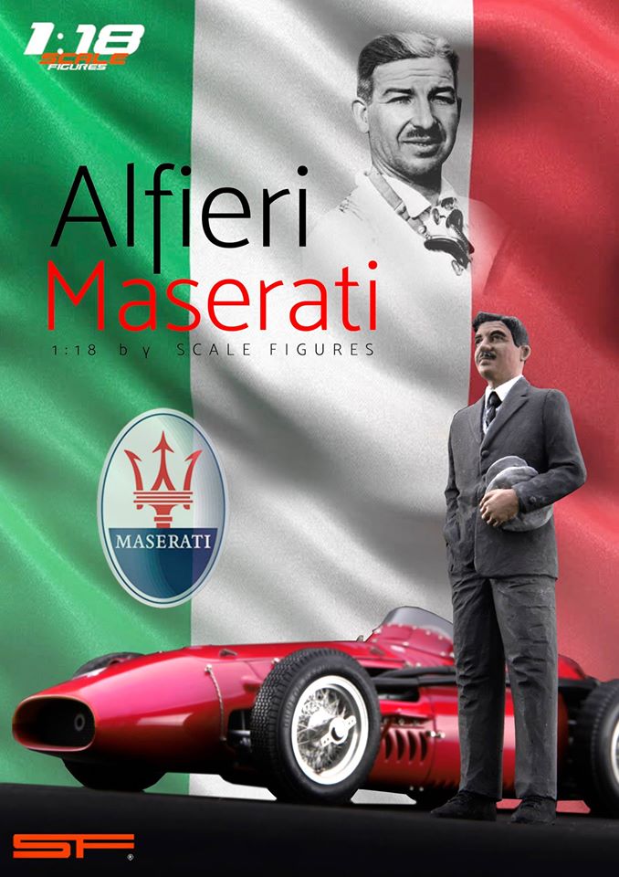 1/18 Konstrukteur ALFIERI MASERATI von SF Scale Figures - Handarbeit -