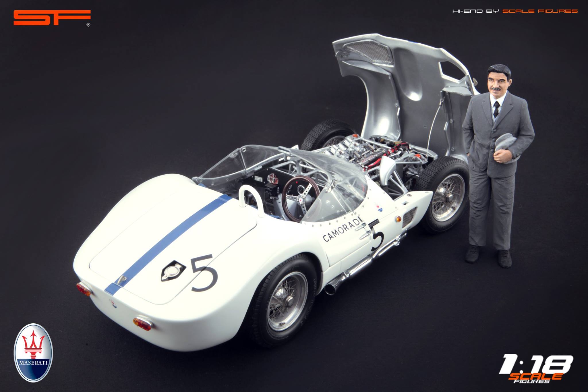 1/18 Konstrukteur ALFIERI MASERATI von SF Scale Figures - Handarbeit -