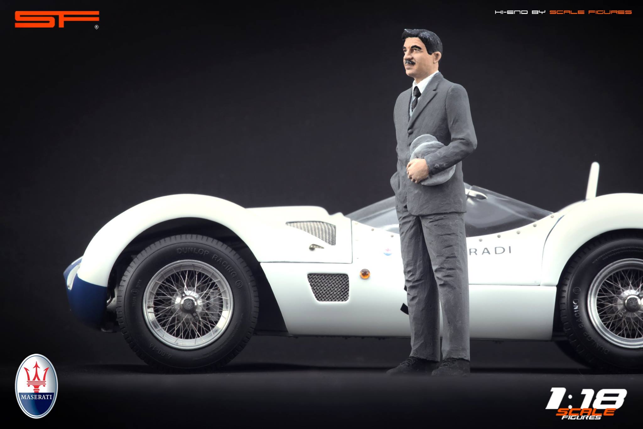 1/18 Konstrukteur ALFIERI MASERATI von SF Scale Figures - Handarbeit -
