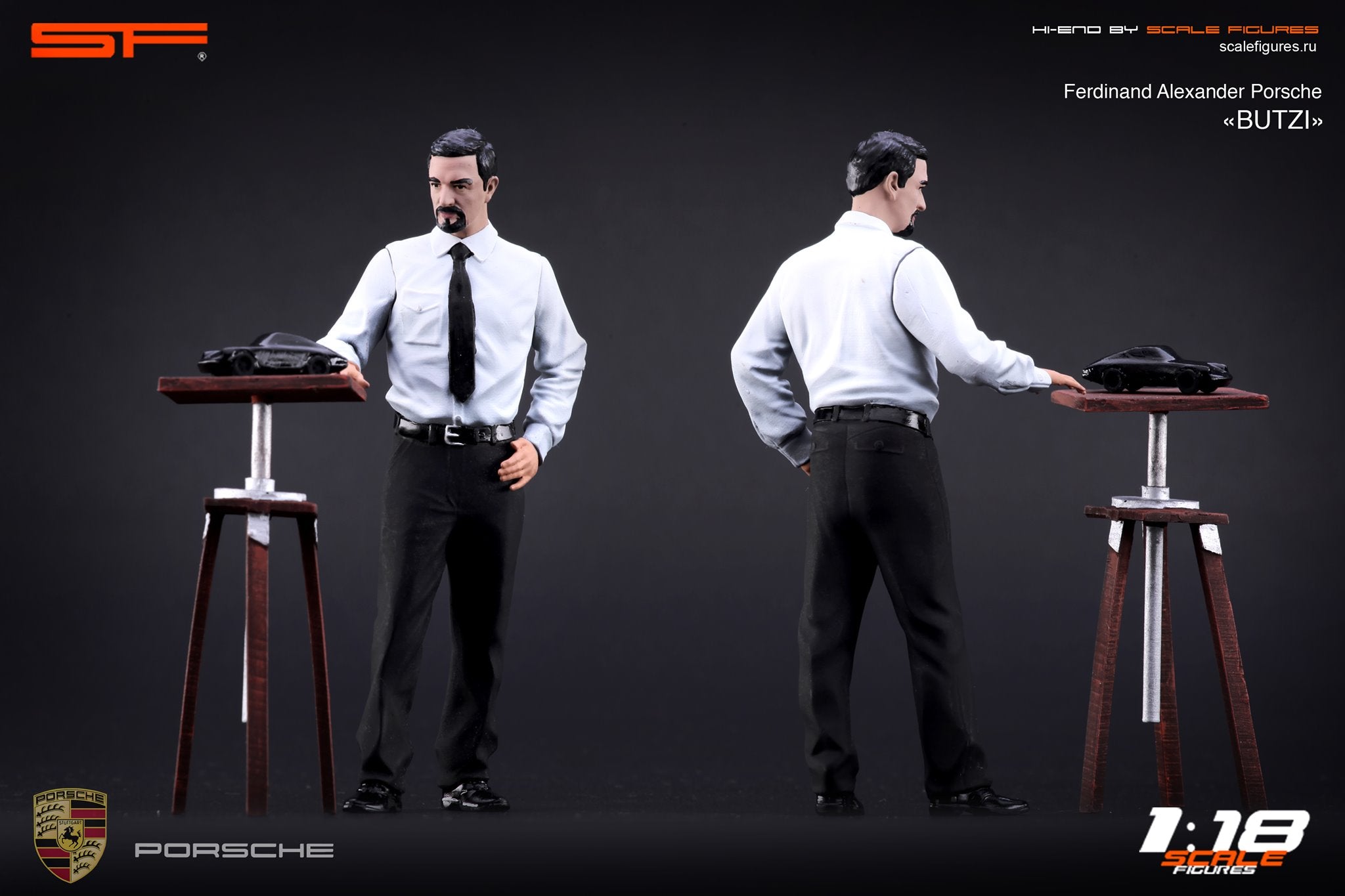 1/18 Konstrukteursfigur FERDINAND Alexander 'Butzi' PORSCHE  von SF Scale Figures - Handarbeit-