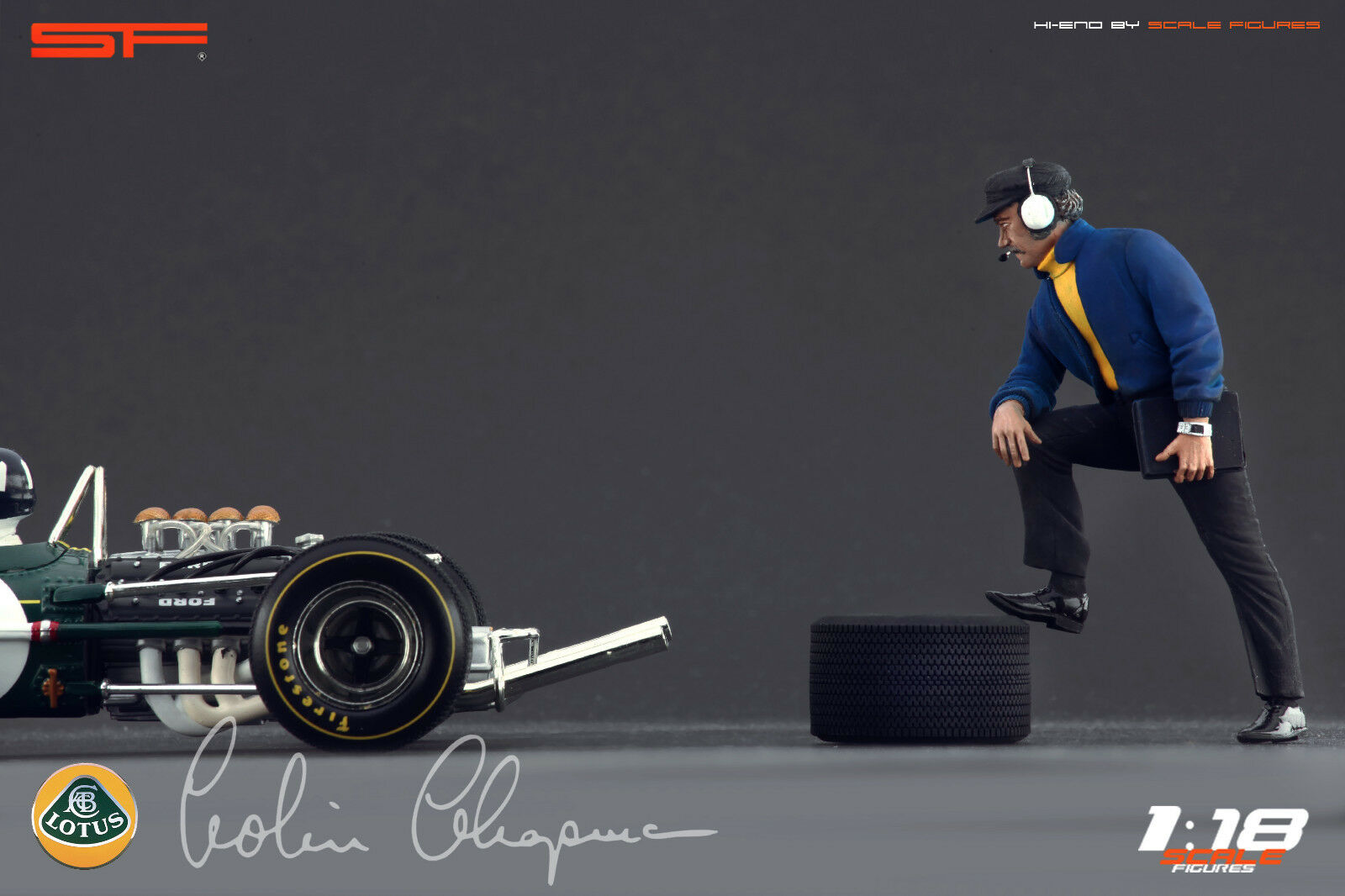 1/18 Colin Chapman von SF Scale Figures - Handarbeit -