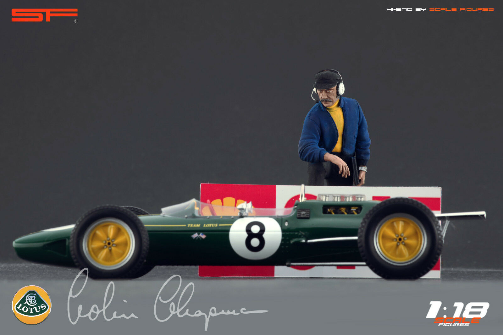 1/18 Colin Chapman von SF Scale Figures - Handarbeit -
