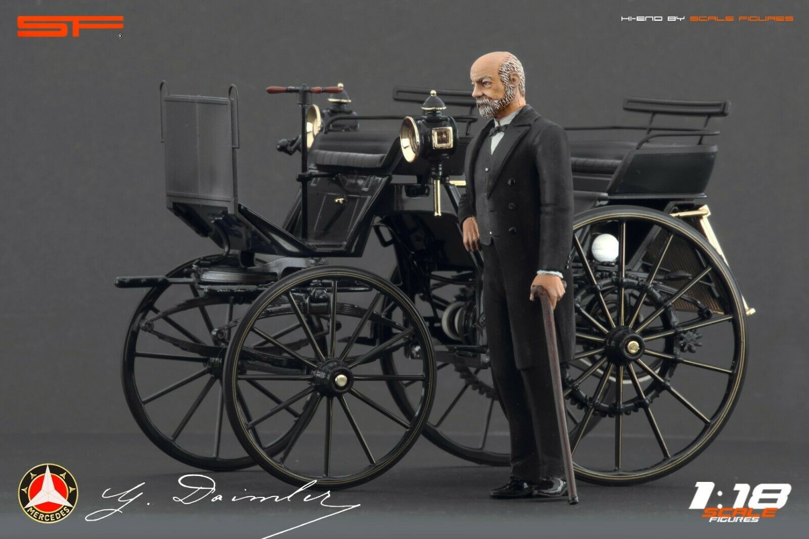 1/18 GOTTLIEB DAIMLER und CARL BENZ von SF Scale Figures - Handarbeit -