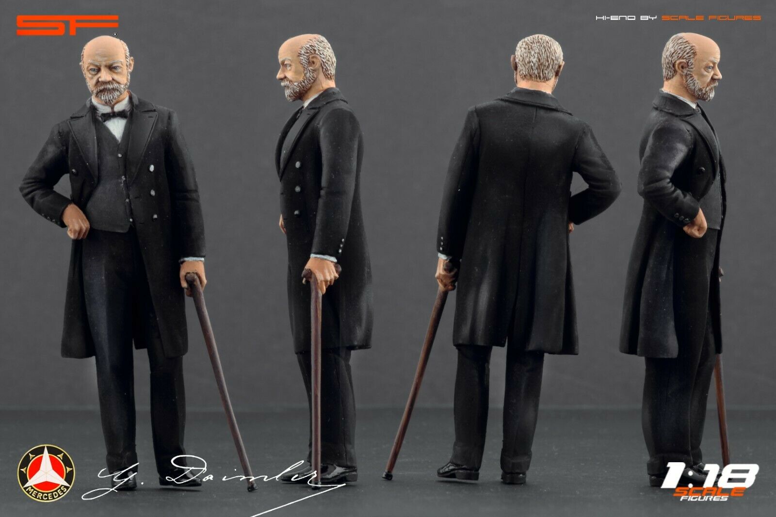 1/18 GOTTLIEB DAIMLER und CARL BENZ von SF Scale Figures - Handarbeit -