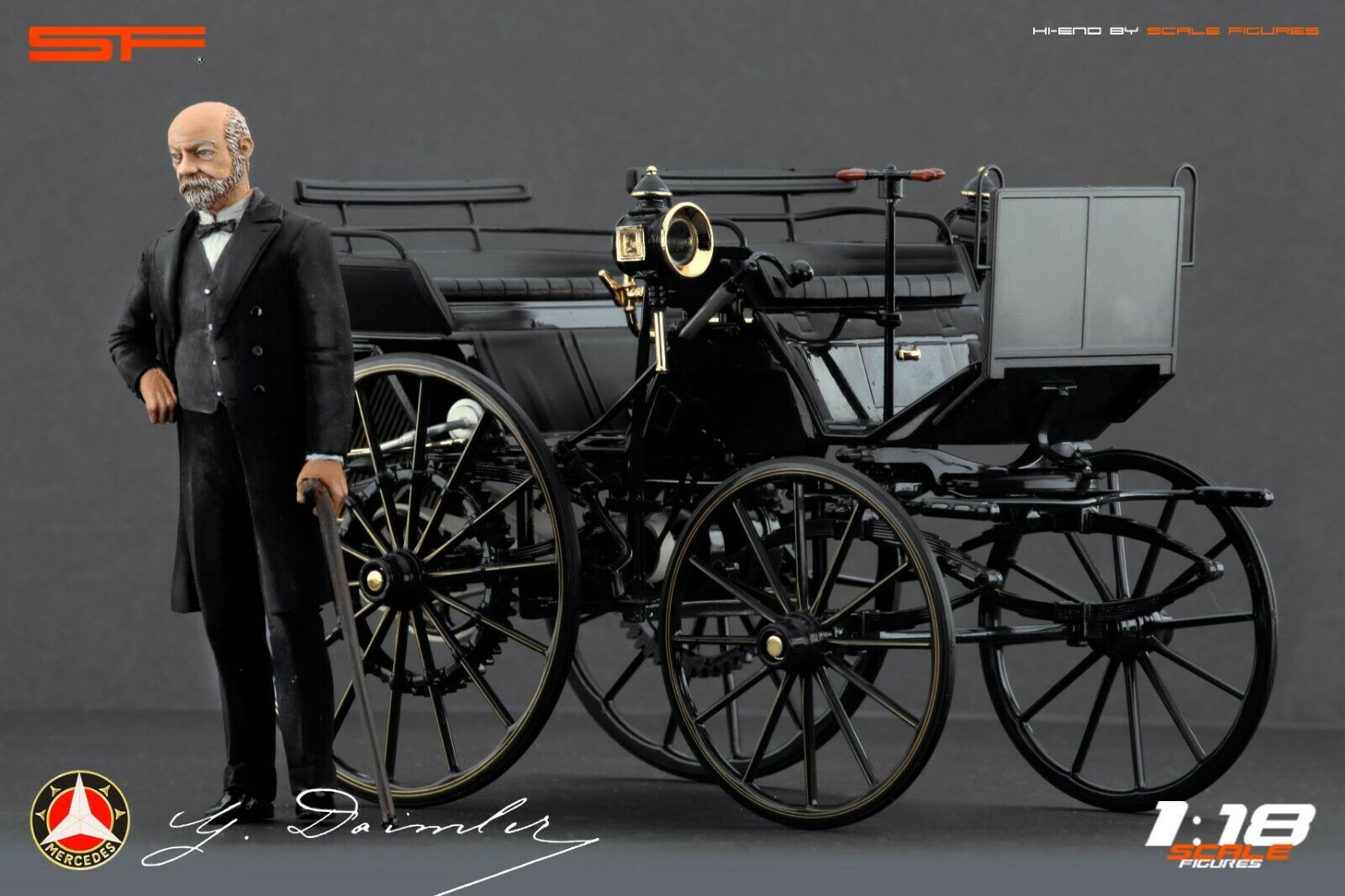 1/18 GOTTLIEB DAIMLER und CARL BENZ von SF Scale Figures - Handarbeit -