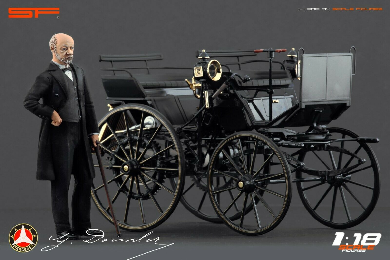 1/18 GOTTLIEB DAIMLER und CARL BENZ von SF Scale Figures - Handarbeit -