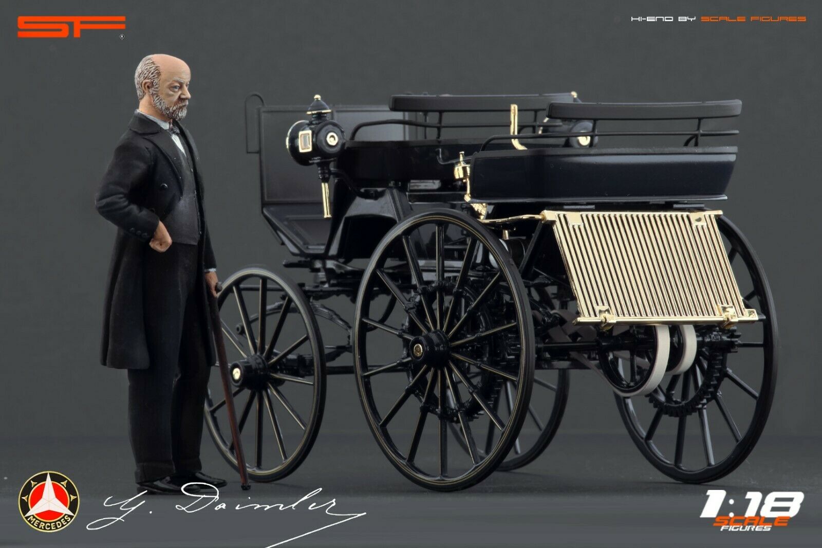 1/18 GOTTLIEB DAIMLER und CARL BENZ von SF Scale Figures - Handarbeit -