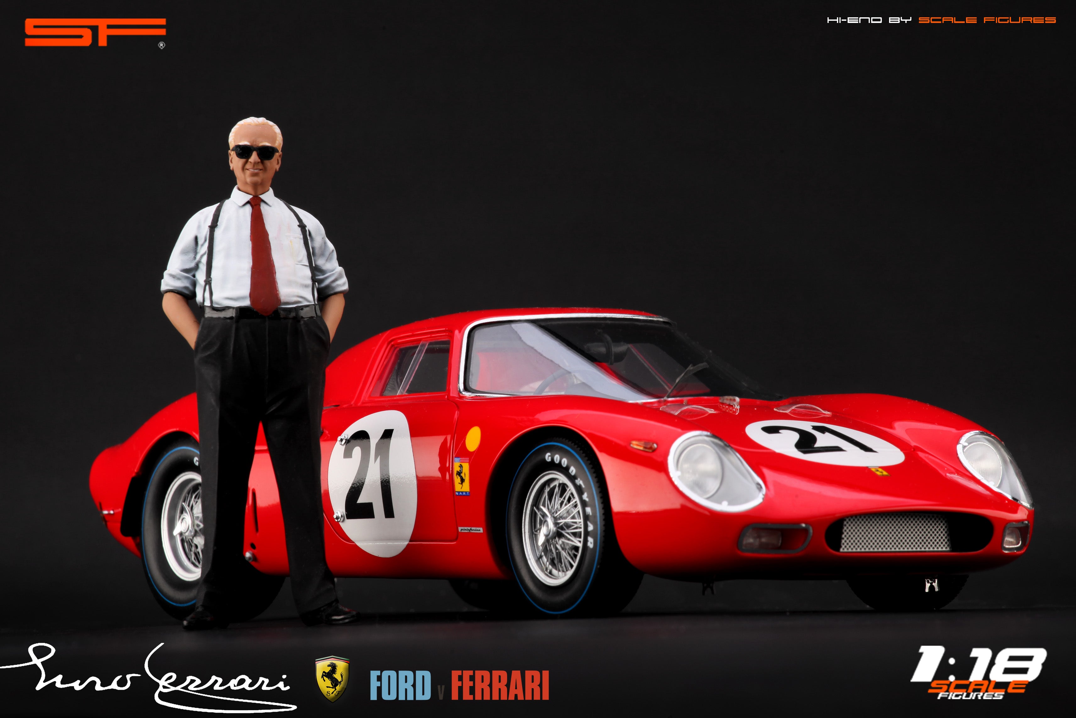 1/18 Enzo FERRARI LE MANS 1966 von SF Scale Figures - Handarbeit -