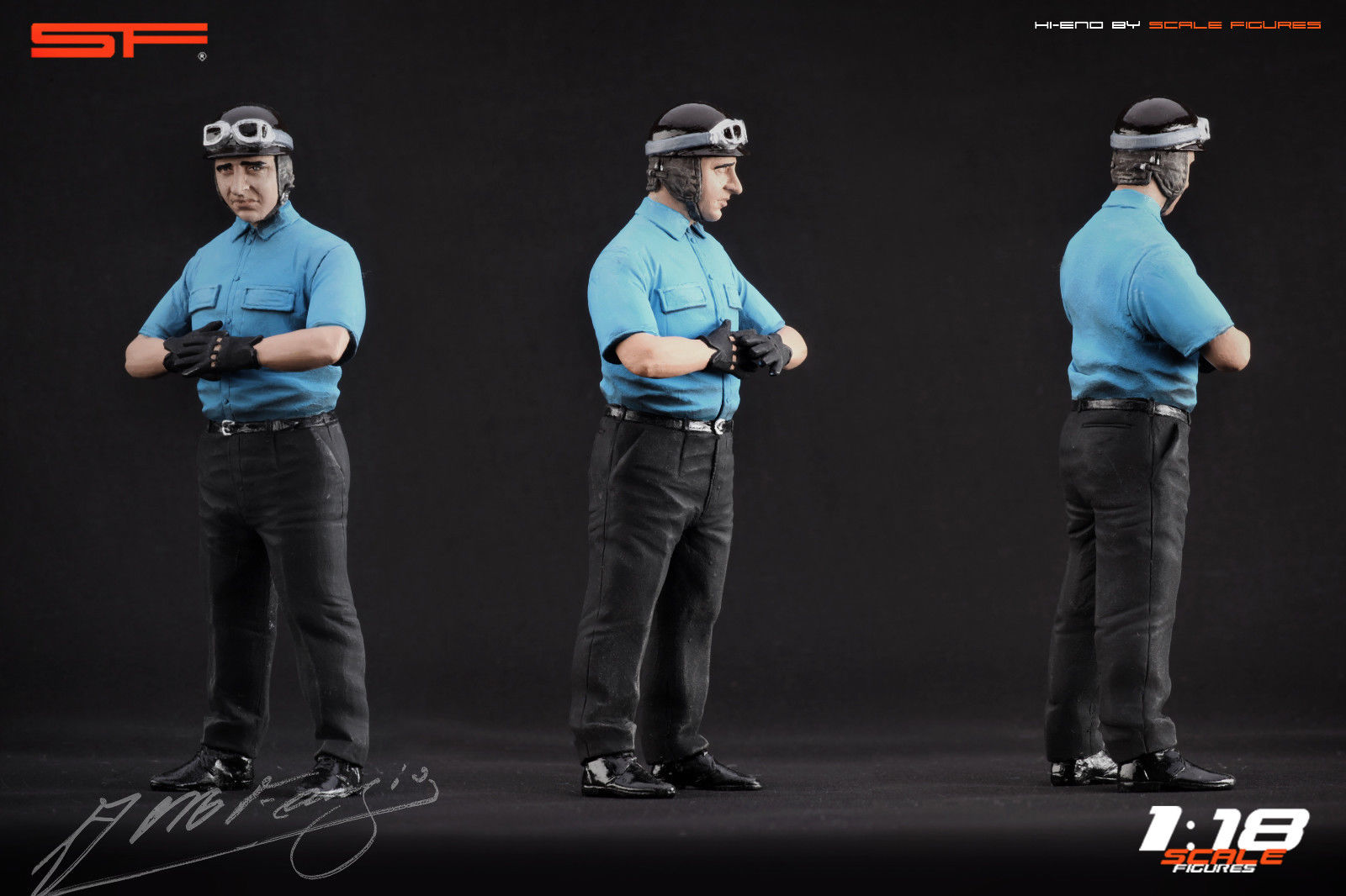 1/18 Rennfahrerfigur JUAN M. FANGIO von SF Scale Figures - Handarbeit - SF118143