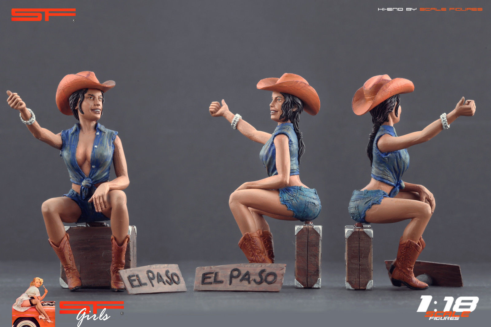 1/18 Auto Stop Girl von SF Scale Figures - Handarbeit -