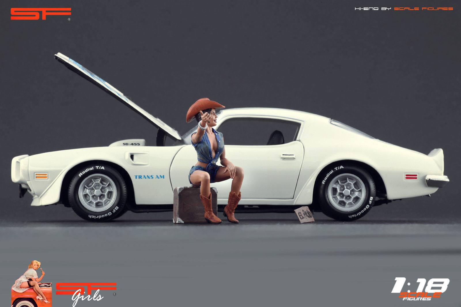 1/18 Auto Stop Girl von SF Scale Figures - Handarbeit -